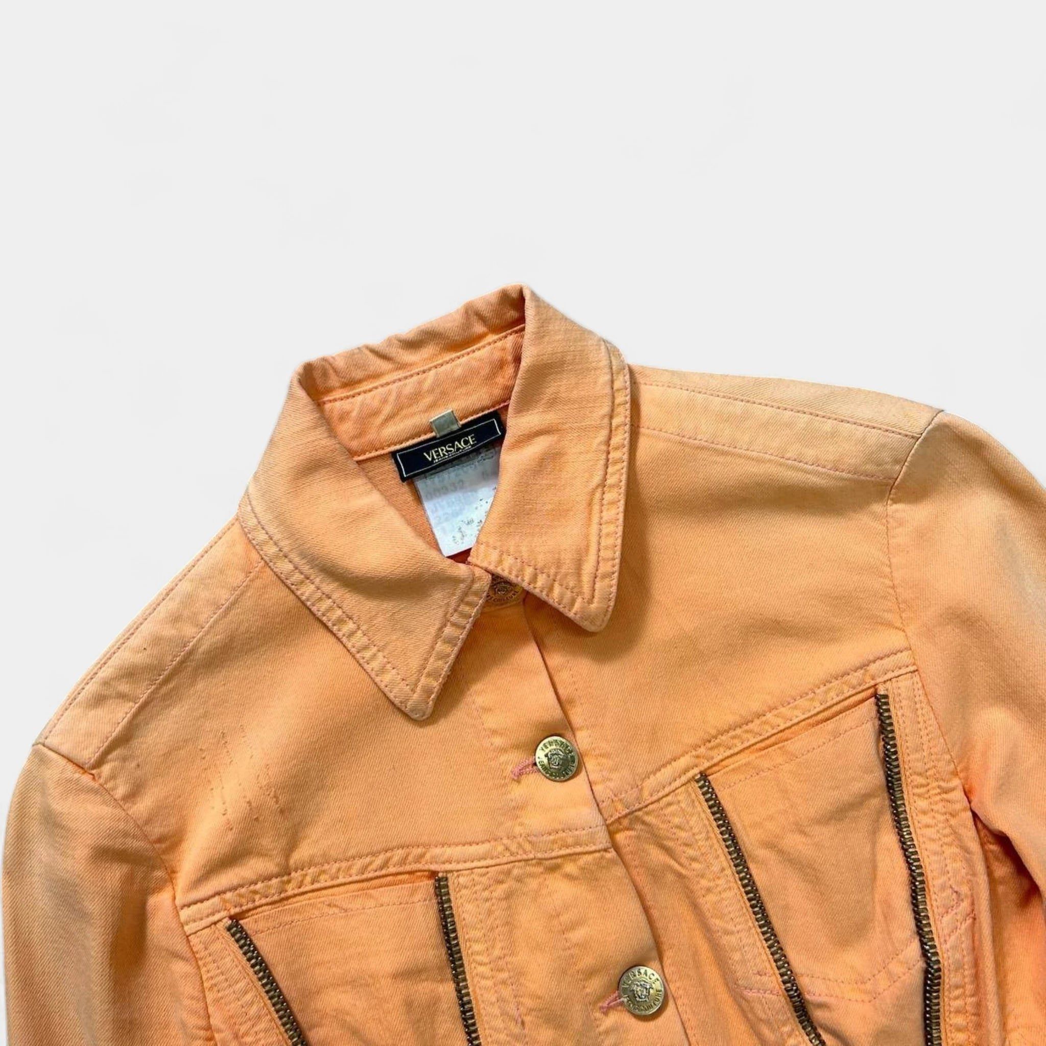 Versace Versace Jeans Couture Orange Denim Jacket Size US S / EU 44-46 / 1 - 2 Thumbnail