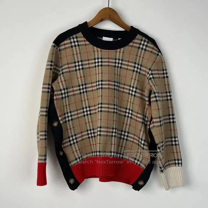 Burberry Burberry Brown Check Knit Sweater. Size L / US 10 / IT 46 - 1 Thumbnail