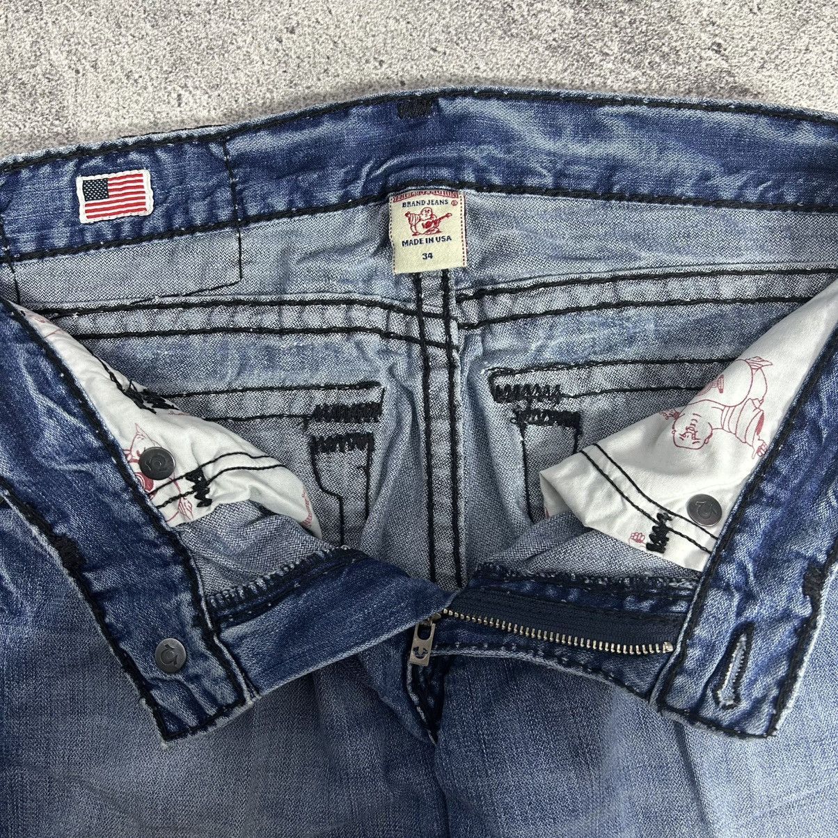 True Religion Vintage True Religion Billy Super T Disstread Flare Denim Size US 34 / EU 50 - 10 Thumbnail