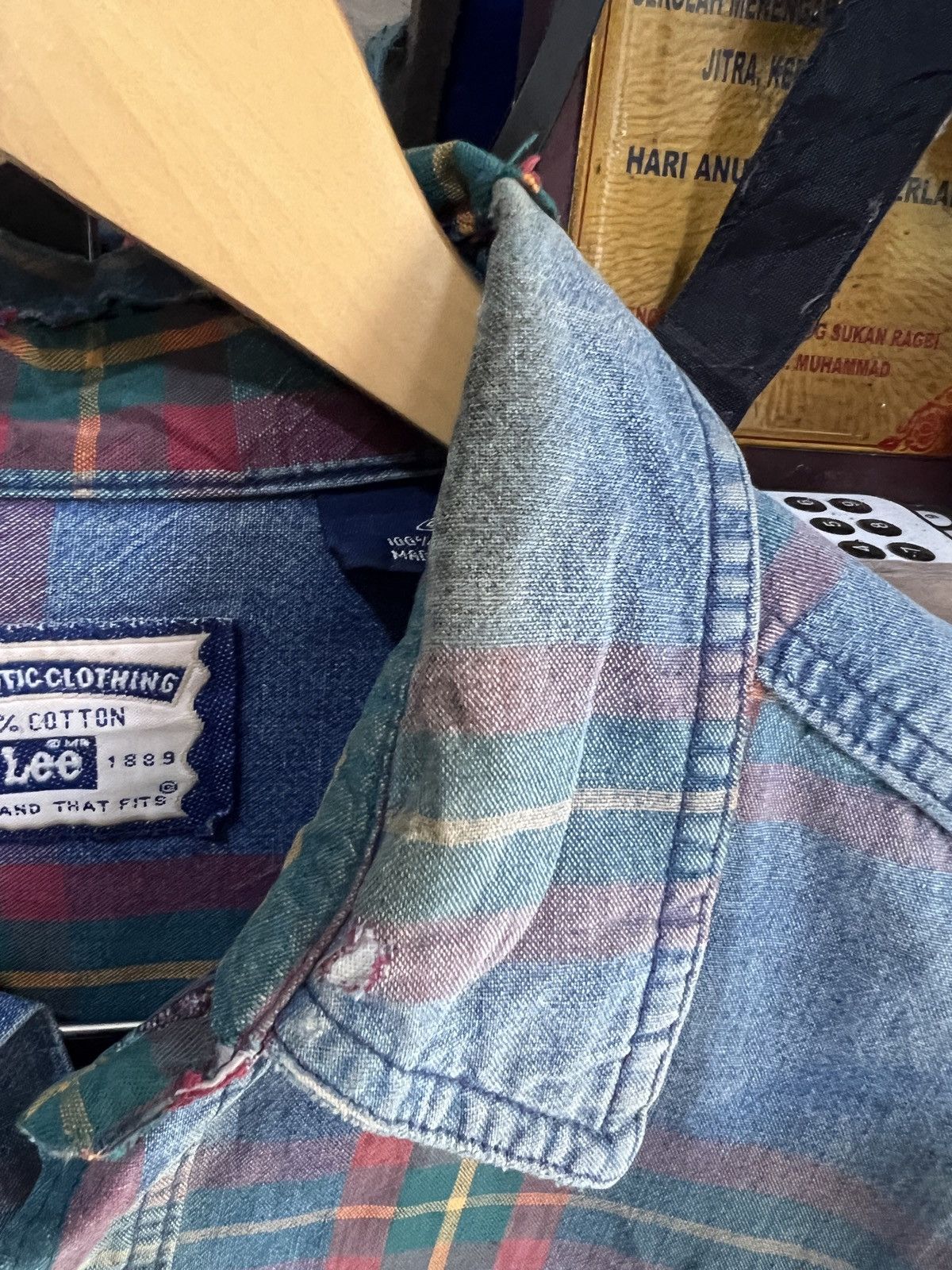 Lee 🔥Distressed Vintage Lee Made in Usa Flannel Size US M / EU 48-50 / 2 - 10 Thumbnail