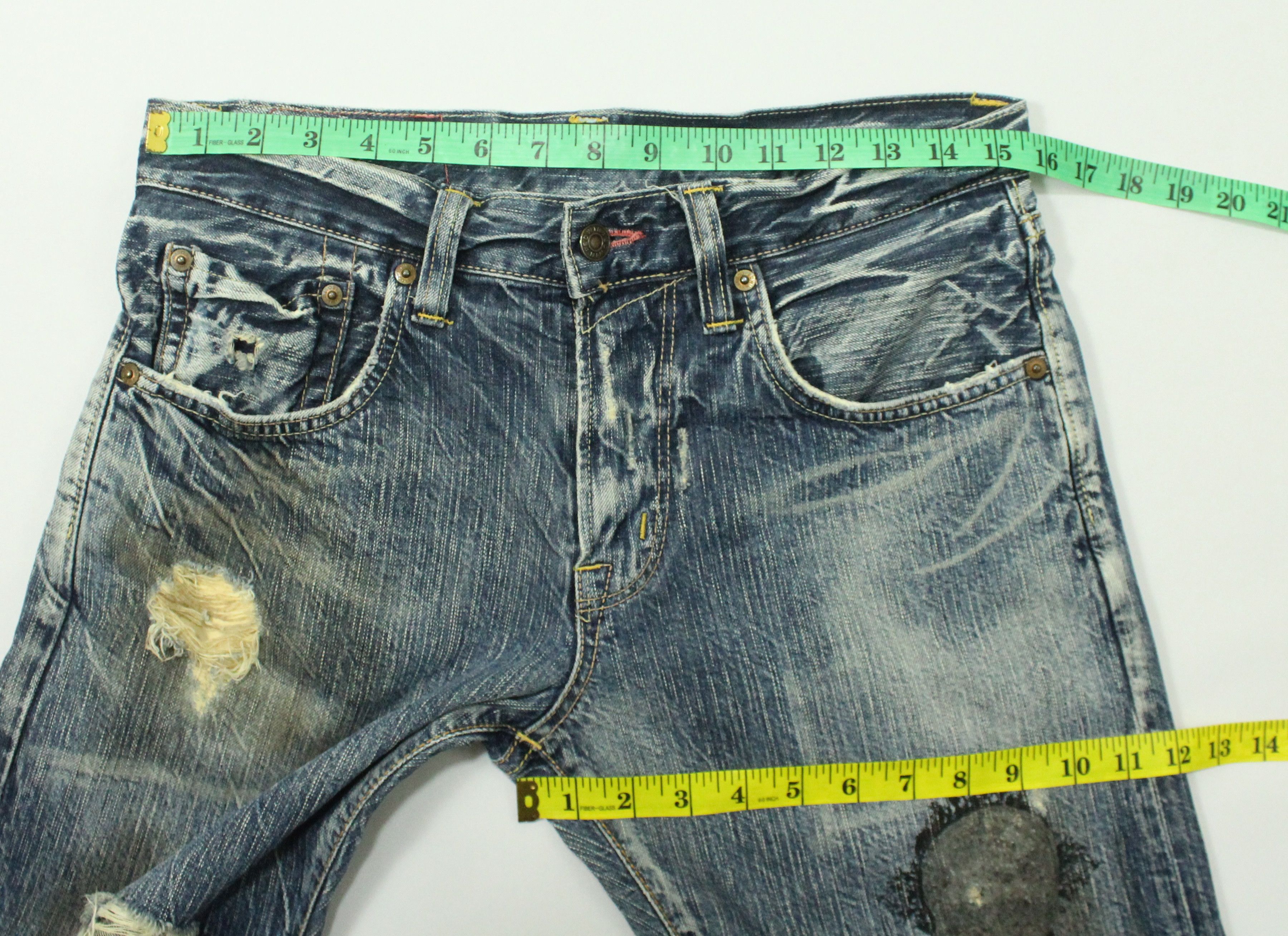 Edwin EDWIN Denim Distressed Grunge Ripped Jeans Kurt Cobain Size US 31 - 17 Thumbnail