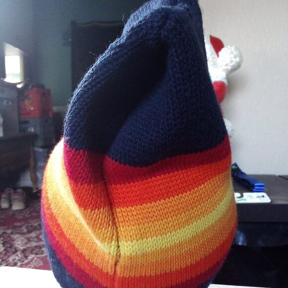 Vintage Vintage 80s Smiley Stiped Wool Winter Ski Hat Beanie Size ONE SIZE - 3 Thumbnail