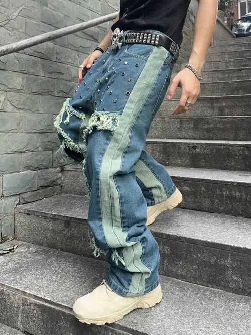 Designer × Japanese Brand × Vintage Washed Distressed Baggy Unique Y2k Edge Size US 32 / EU 48 - 2 Thumbnail