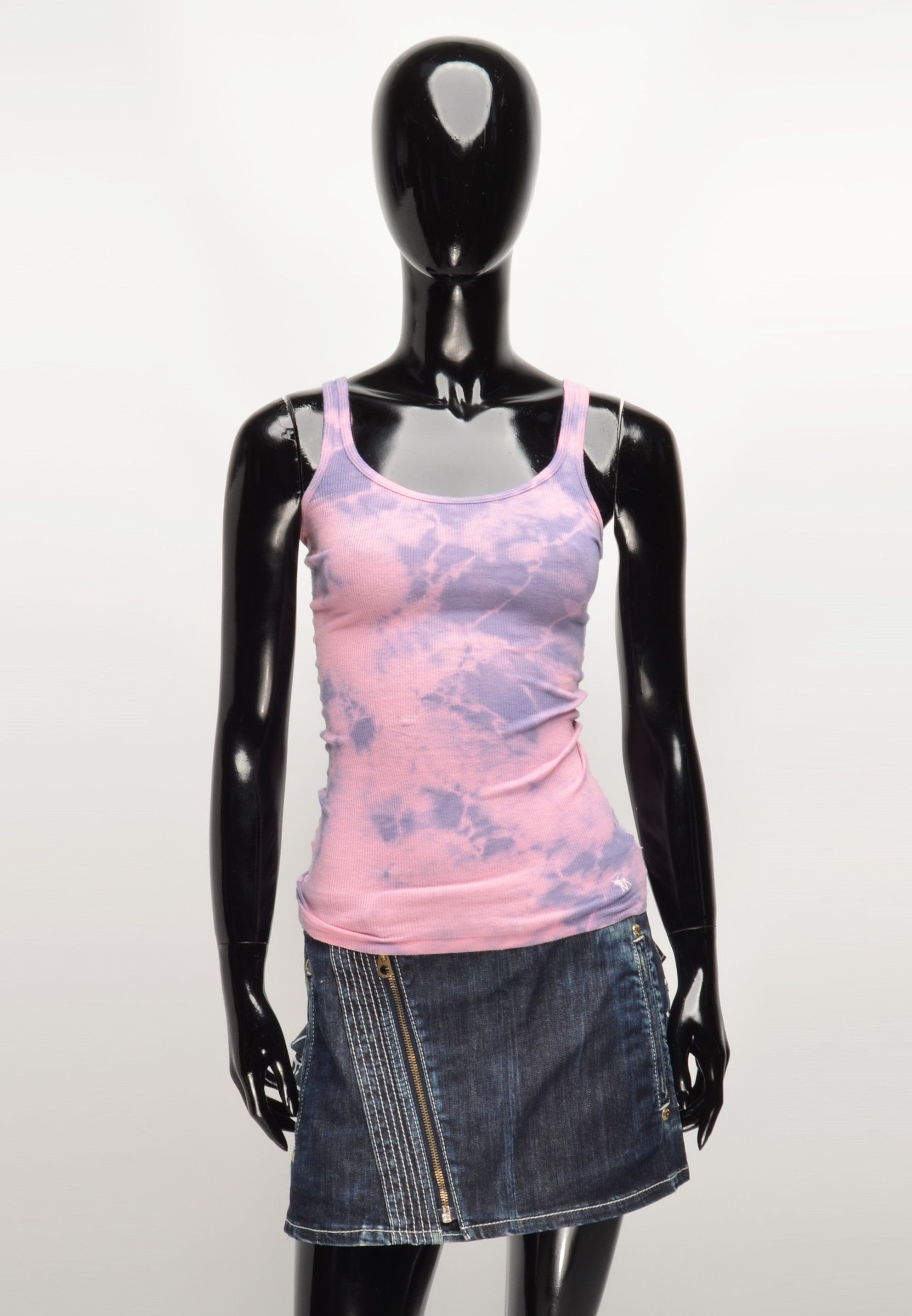 Abercrombie & Fitch Abercrombie & Fitch Rib Knit Y2K Tie Dye Cami Tank Top Size XS / US 0-2 / IT 36-38 - 1 Thumbnail