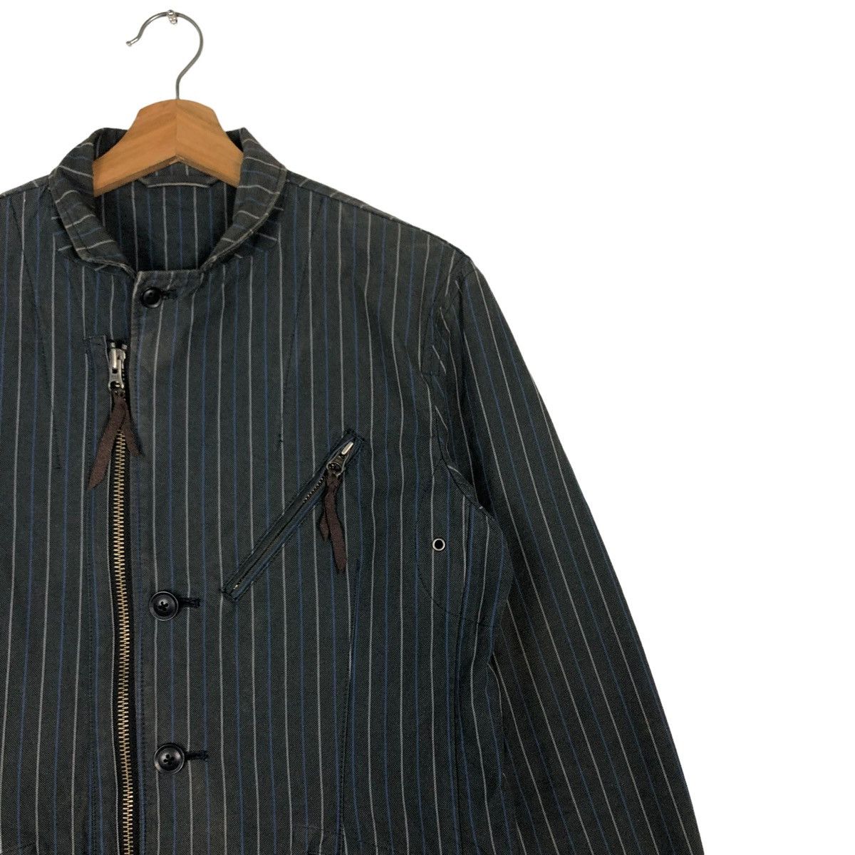 Japanese Brand Biker Jacket Multi Pocket Cargo Striped Custom Culture Japan Size US S / EU 44-46 / 1 - 6 Thumbnail