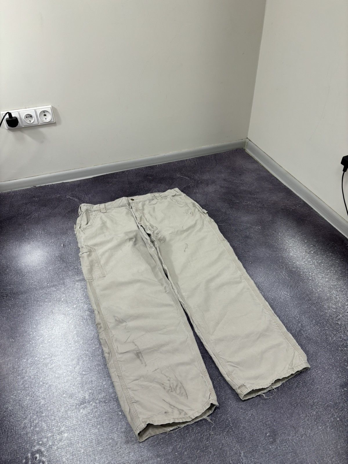 Carhartt Vintage Carhartt Original Dungaree Fit Beige Baggy Pants Size US 42 / EU 58 - 12 Thumbnail