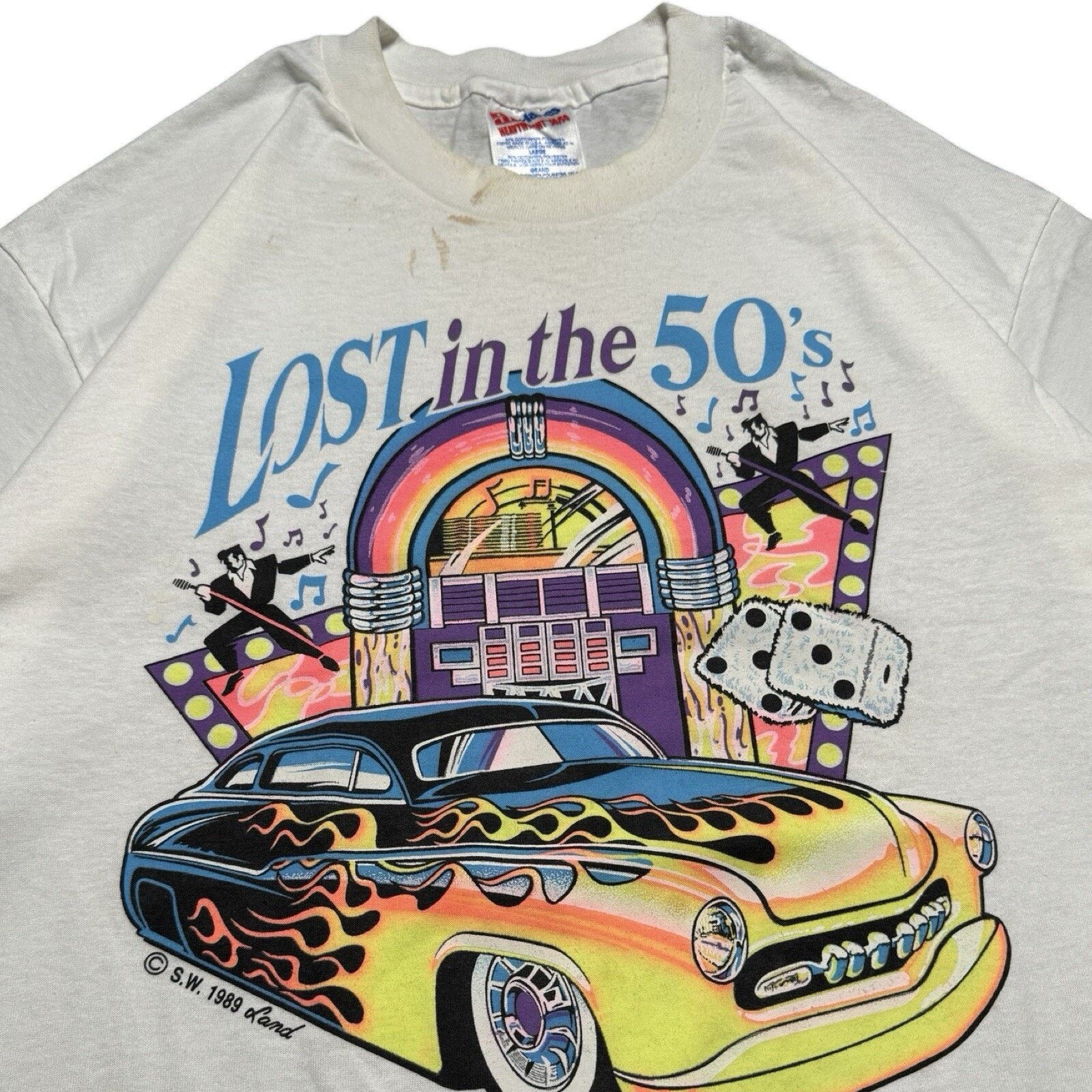 Vintage Vintage 90s Lost in the 50s Hot Rod Car T Shirt Dice L Size US L / EU 52-54 / 3 - 2 Thumbnail