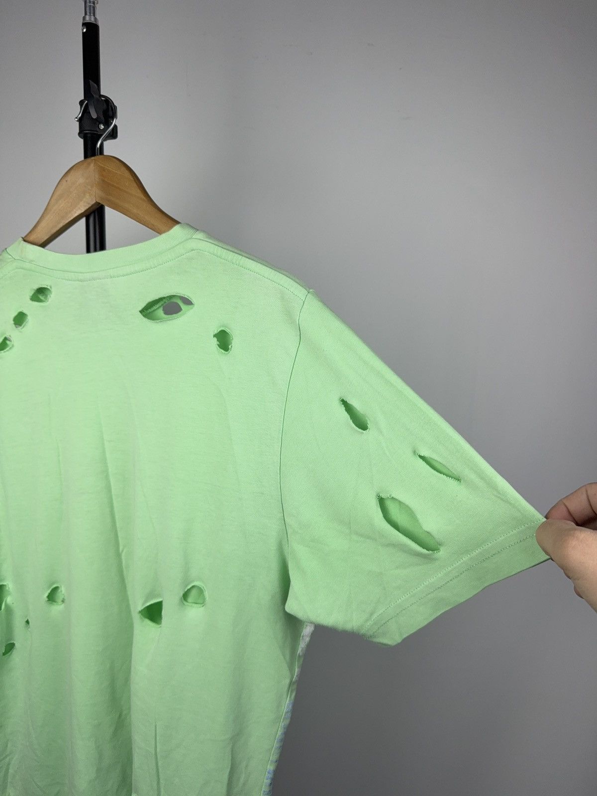 Nike 00s Distressed Nike Green Bleached Tee Y2K Destroyed Look Size US M / EU 48-50 / 2 - 12 Thumbnail