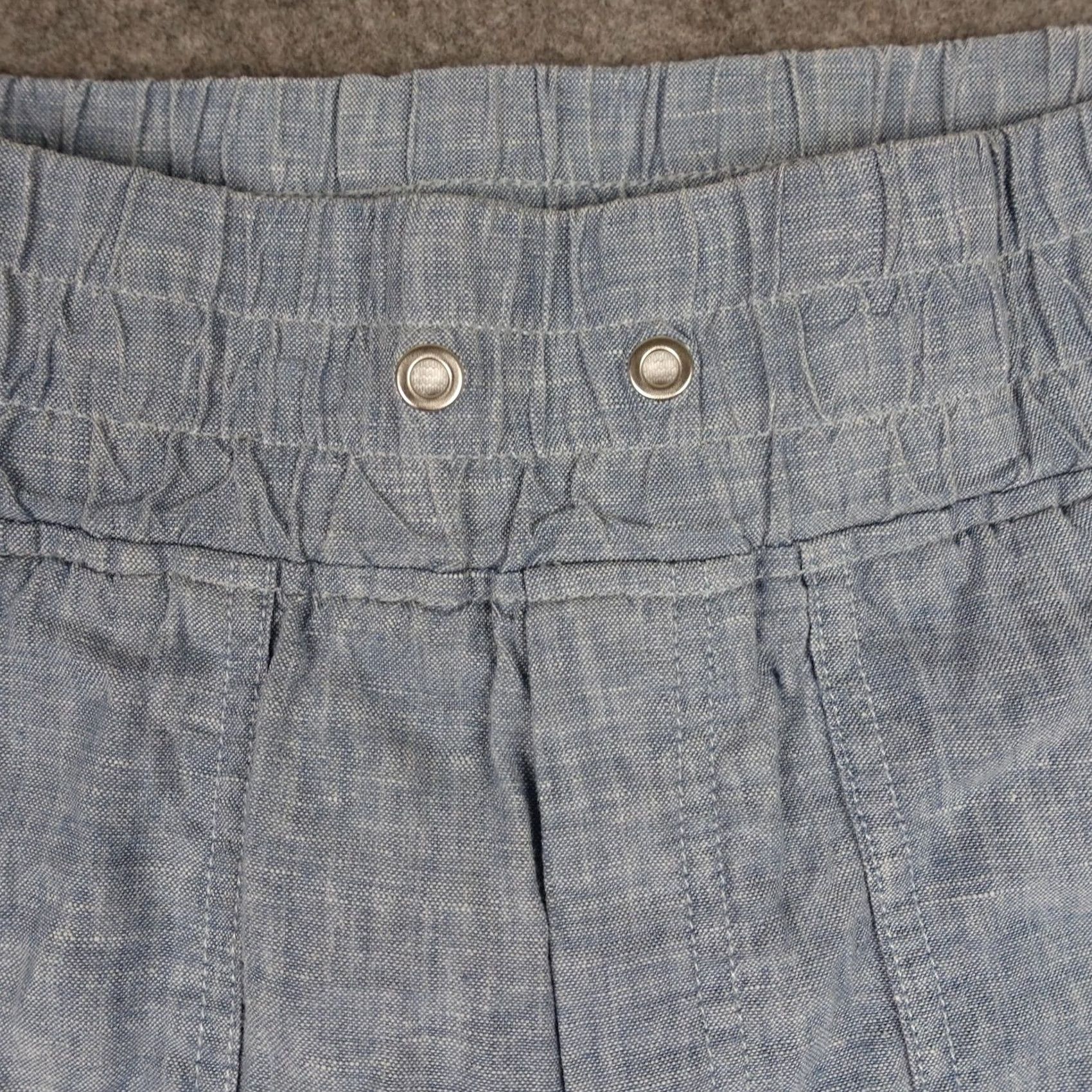 Athleta Athleta Pants Womens 6 Blue Linen Jogger Elastic Waist Zip Pocket Ankle Cuff Tapered Regular Inseam 26 in Casual Womens Size 28" / US 6 / IT 42 - 3 Thumbnail