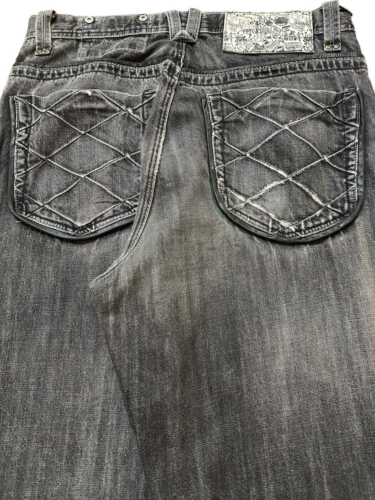 Akademiks Vintage Japanese Akademiks Faded Wash Distress Baggy Jeans Size US 33 - 6 Thumbnail