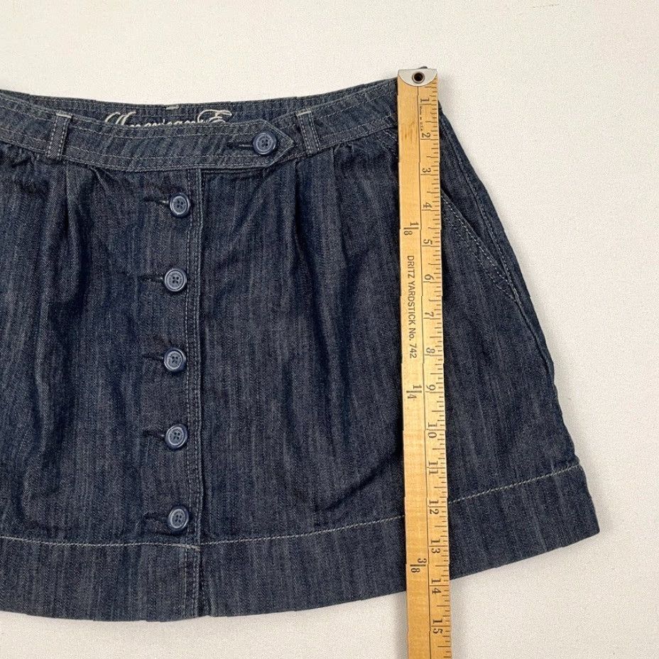 American Eagle Outfitters VINTAGE American Eagle Outfitters Mini Skirt 2 Blue W29 L14 Regular Women Short 90s Preppy Size 26" / US 2 / IT 38 - 6 Thumbnail
