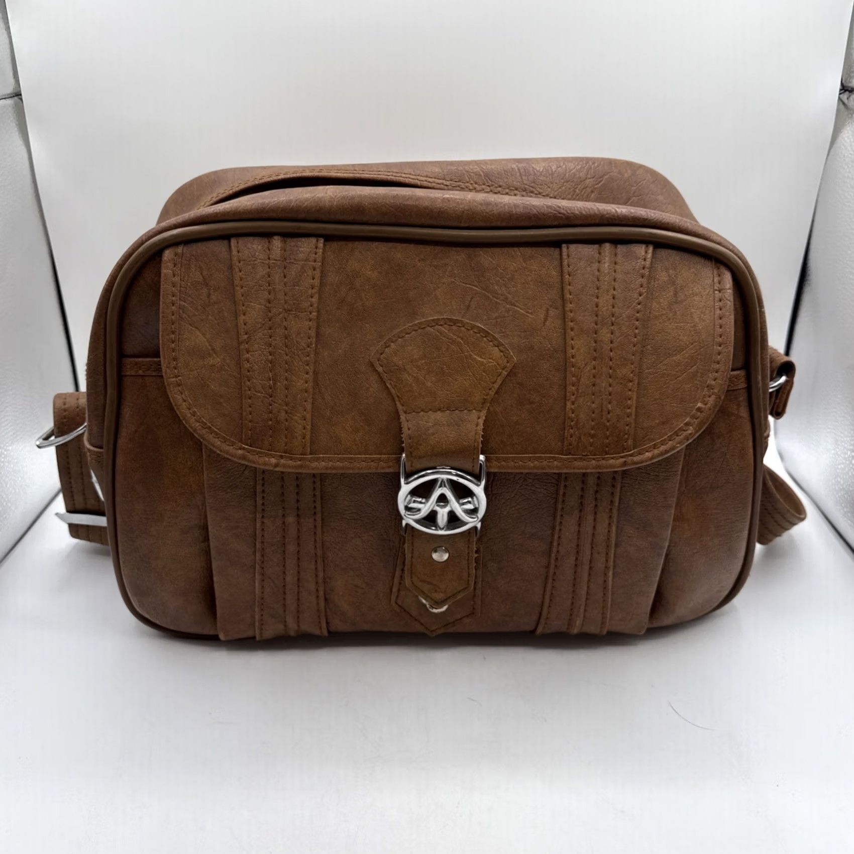 Vintage VINTAGE American Tourister Shoulder Bag 1970s Faux Leather Brown Carry-On Unisex Adult Size ONE SIZE - 2 Thumbnail