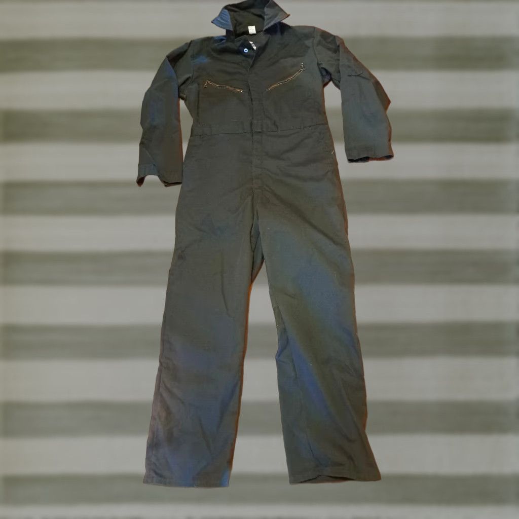 Vintage VINTAGE Big Smith Green Canvas USA made Coveralls Unisex Medium EUC Ring Zipper Pockets 35-36W 31Inseam Size ONE SIZE - 1 Thumbnail