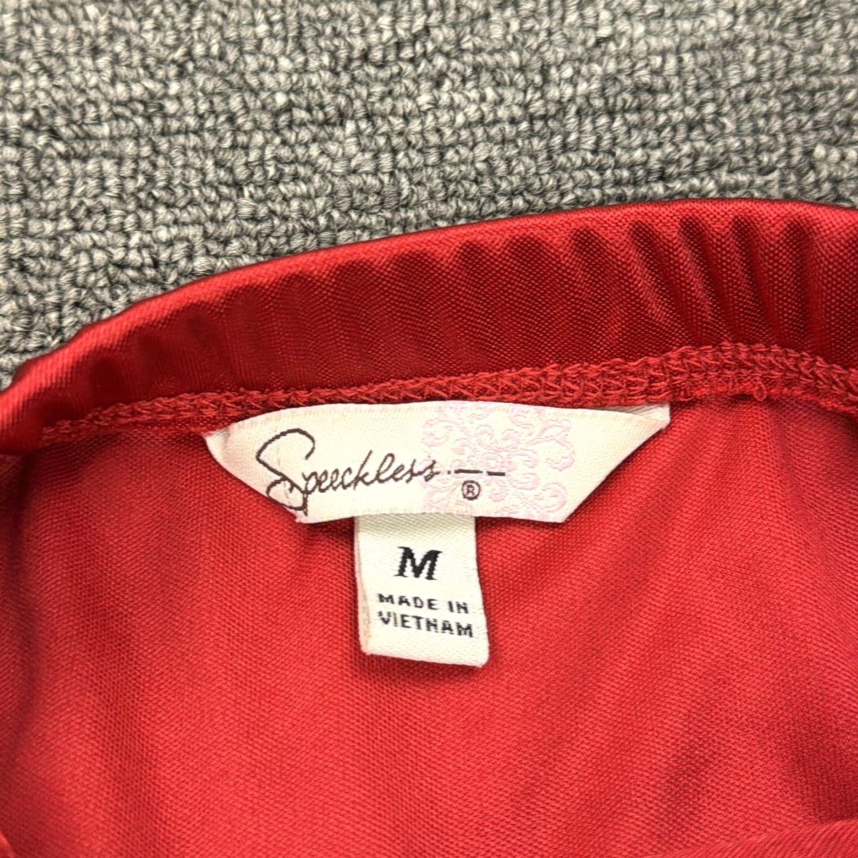 Vintage Speechless Dress Juniors M Red Satin Pleated Fit Flare Sequin Belt Party Mini Nightclub Dress Size M / US 6-8 / IT 42-44 - 4 Thumbnail