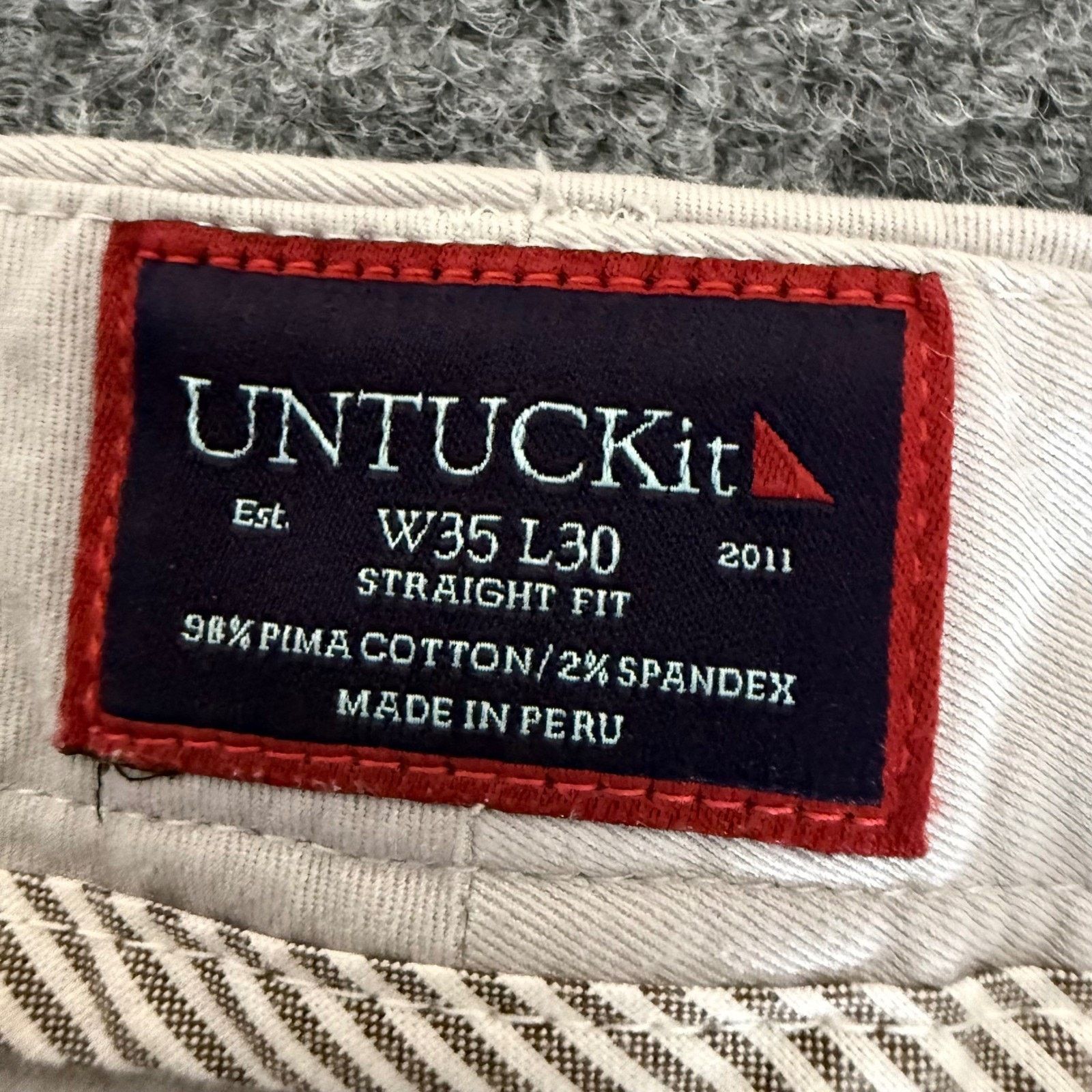 UNTUCKit UNTUCKit Mens Chino Pants 35x30 (36x29) Gray Casual Size US 36 / EU 52 - 2 Thumbnail