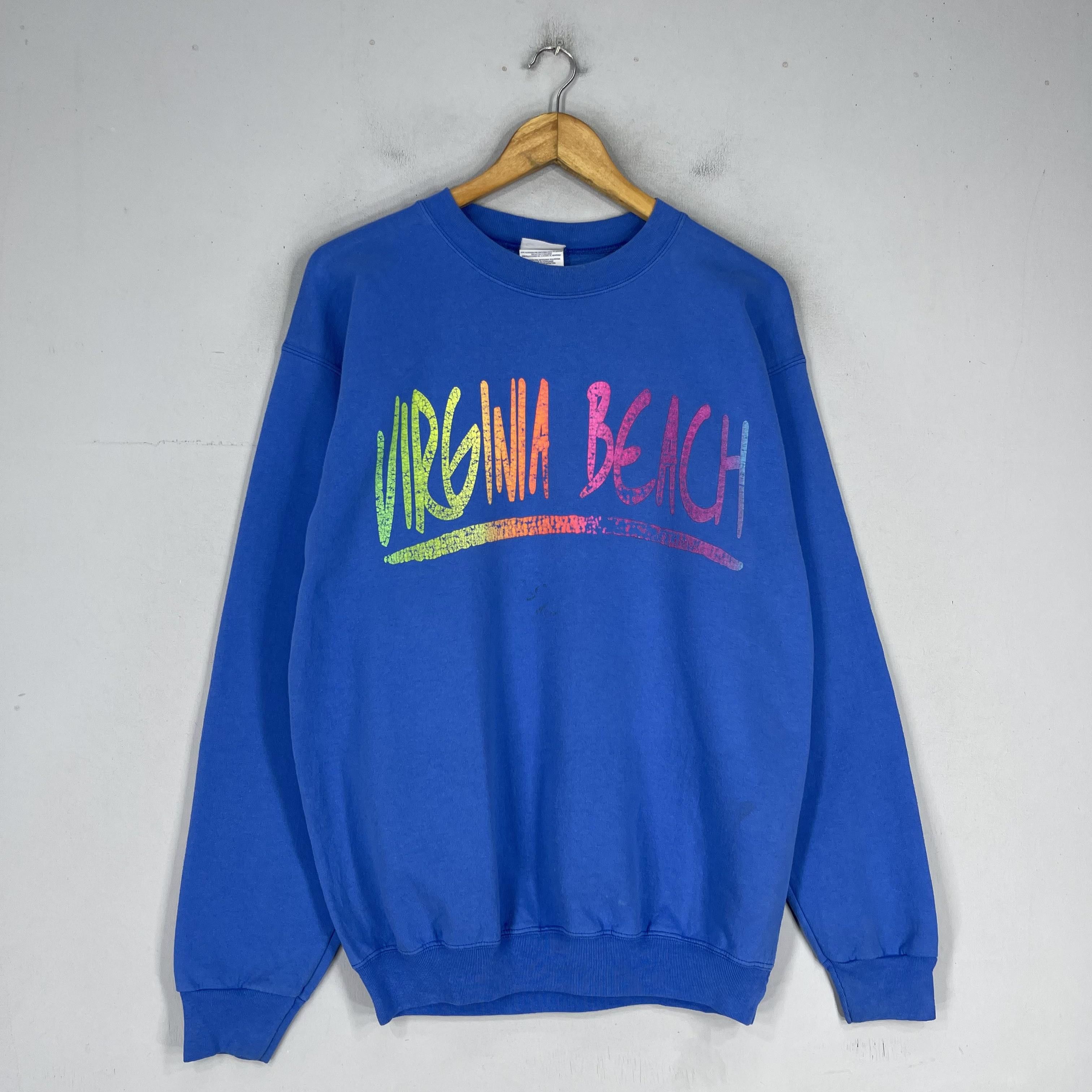 Vintage Vintage VIRGINIA BEACH Spellout Printed Sweatshirt Size US M / EU 48-50 / 2 - 3 Thumbnail