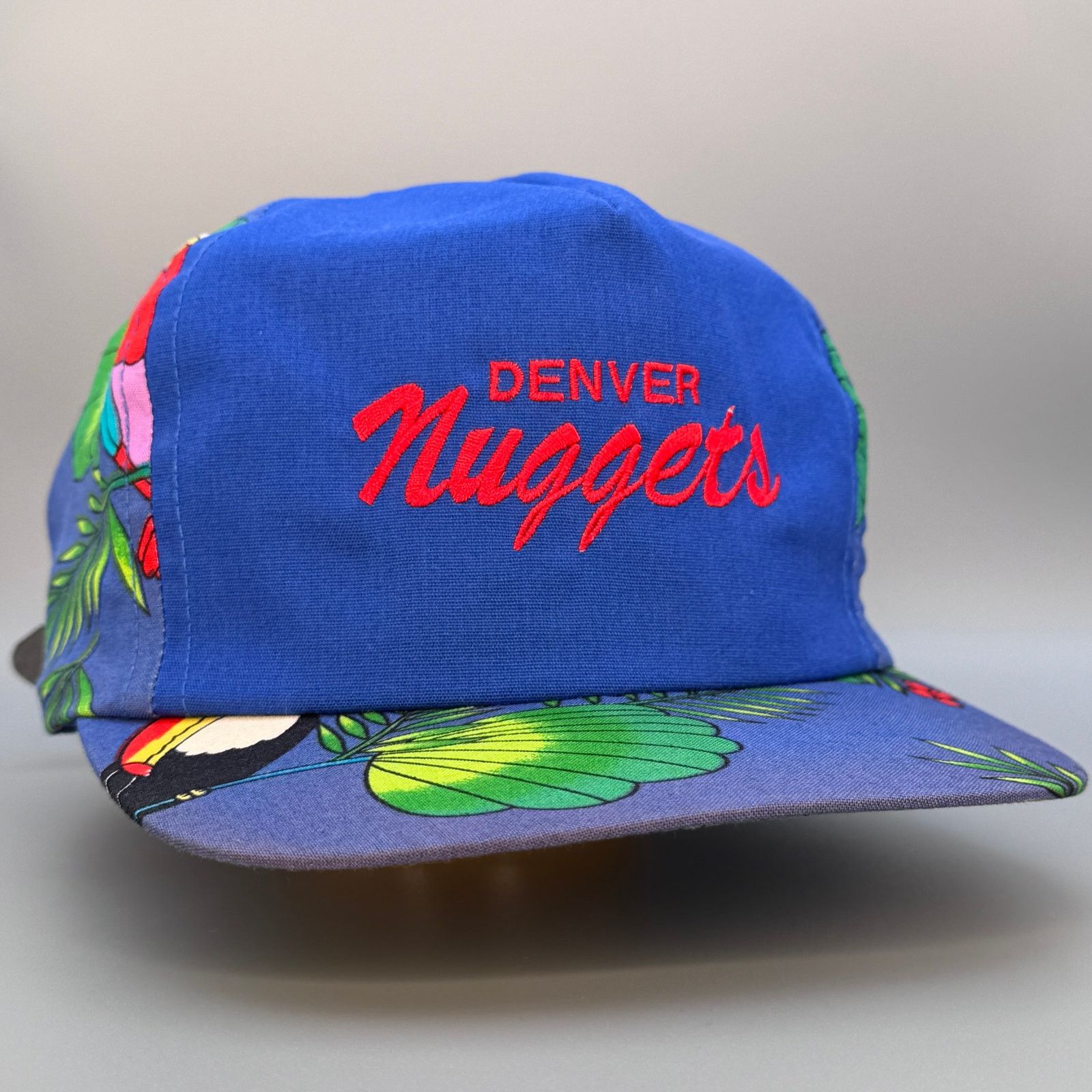 NBA Vintage 90s Denver Nuggets floral print leather strapbackhat Size ONE SIZE - 1 Thumbnail