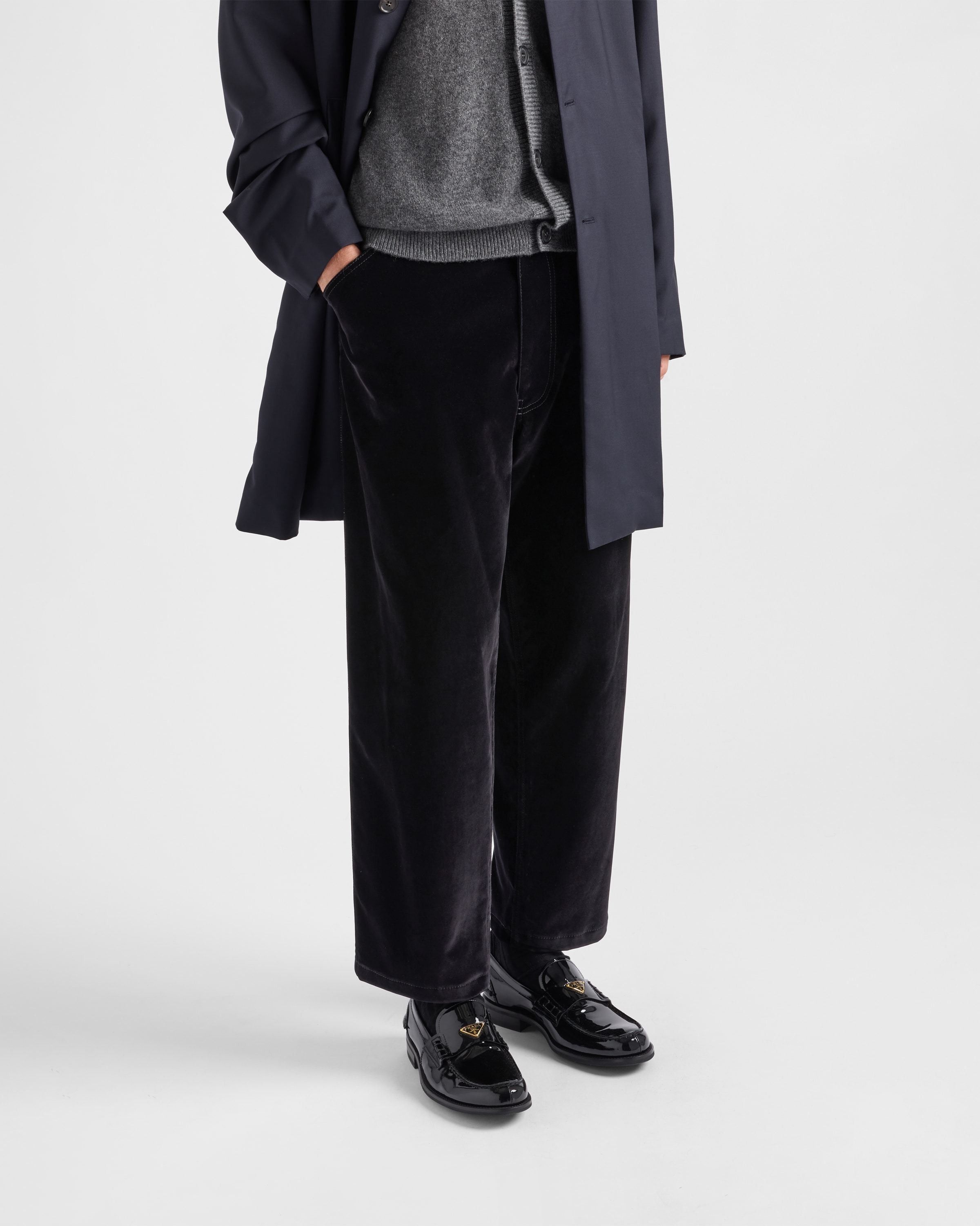 Prada o1bcso1str1025 Velvet Denim Pants in Black Size US 34 / EU 50 - 3 Thumbnail