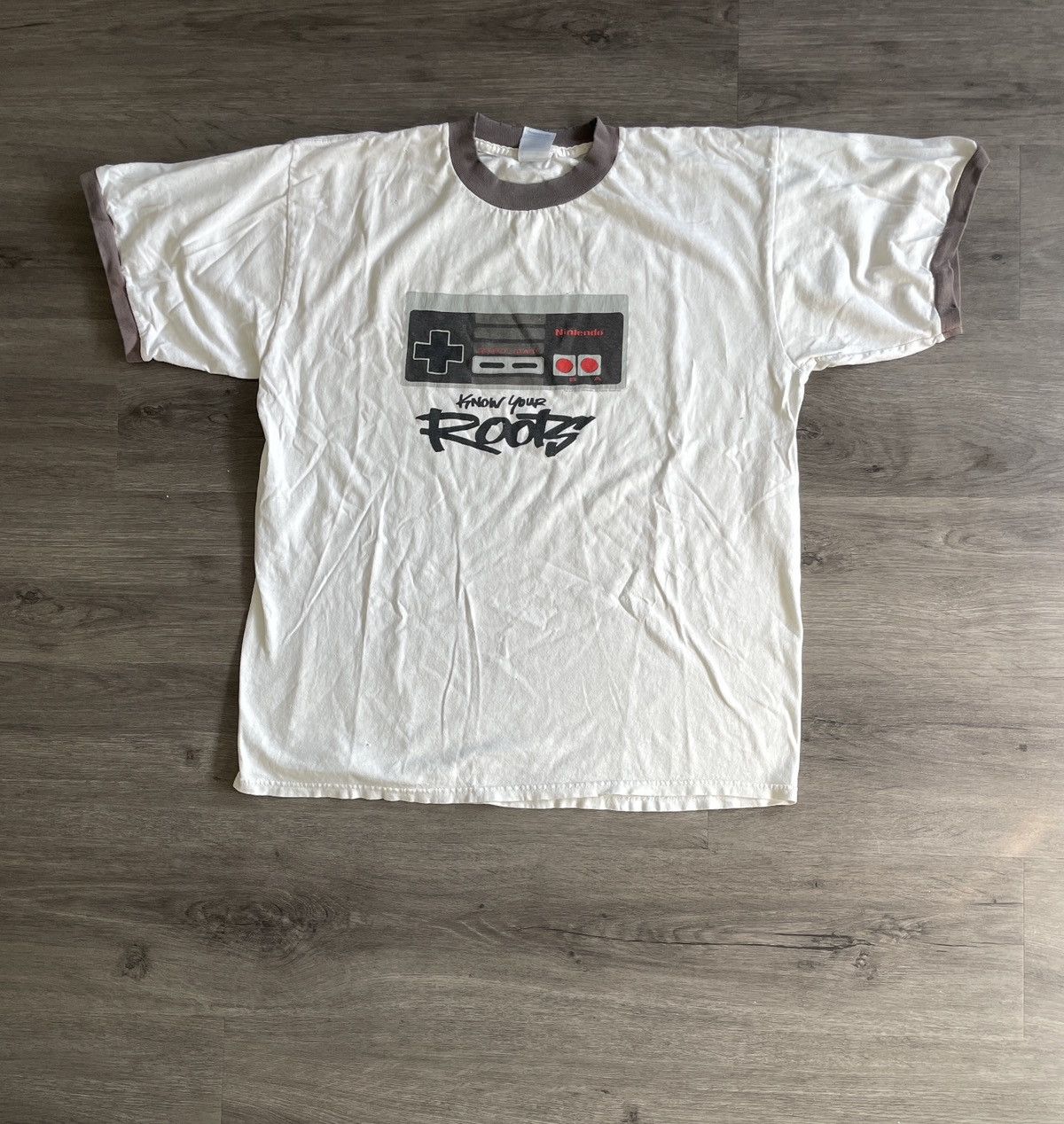 Delta Y2K 2002 Nintendo “Know Your Roots” Ringer T-Shirt (Sz.L) Size US L / EU 52-54 / 3 - 1 Thumbnail