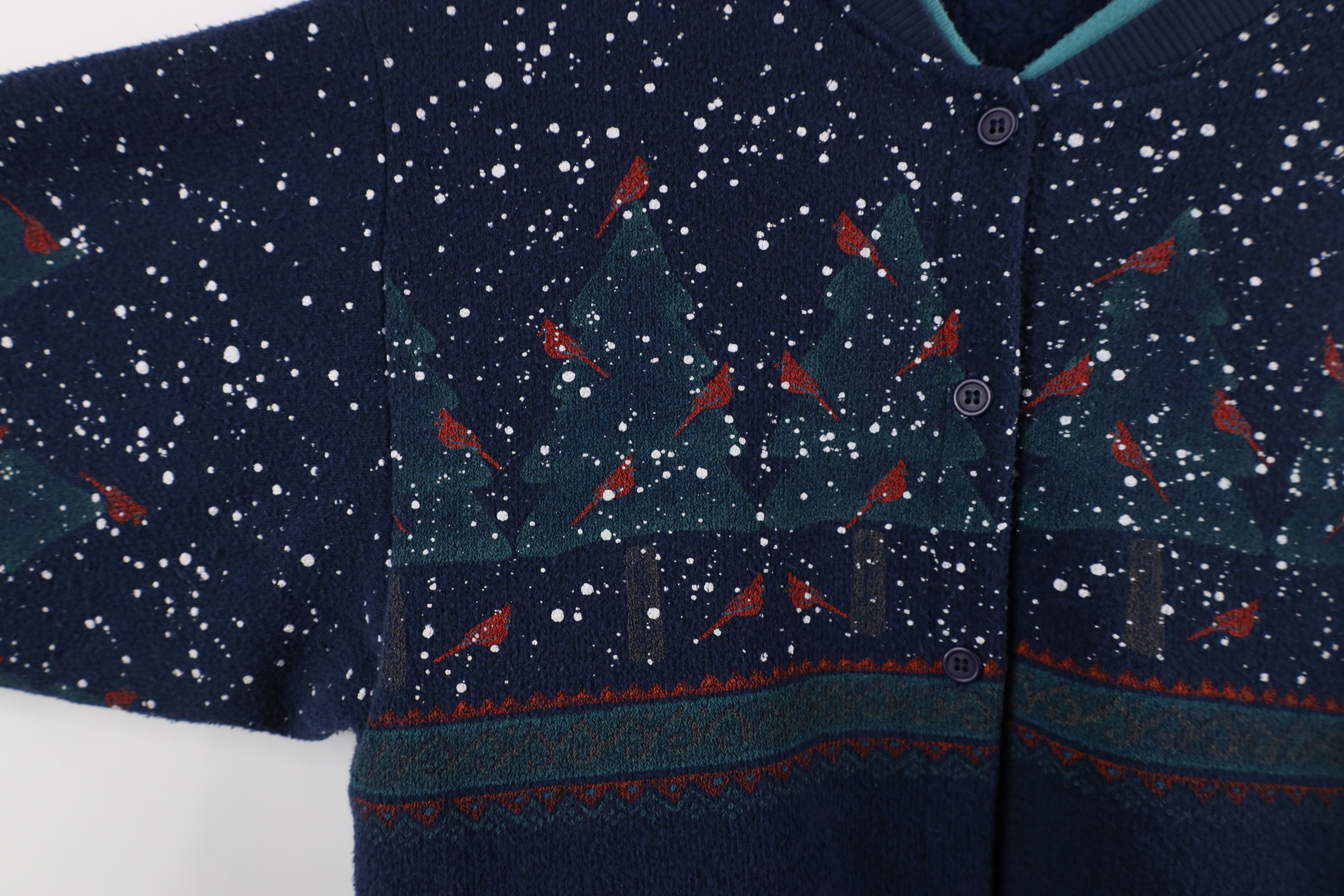 Vintage Vintage 90s All Over Print Terry Cloth Cardigan Sweater USA Size XL / US 12-14 / IT 48-50 - 6 Thumbnail