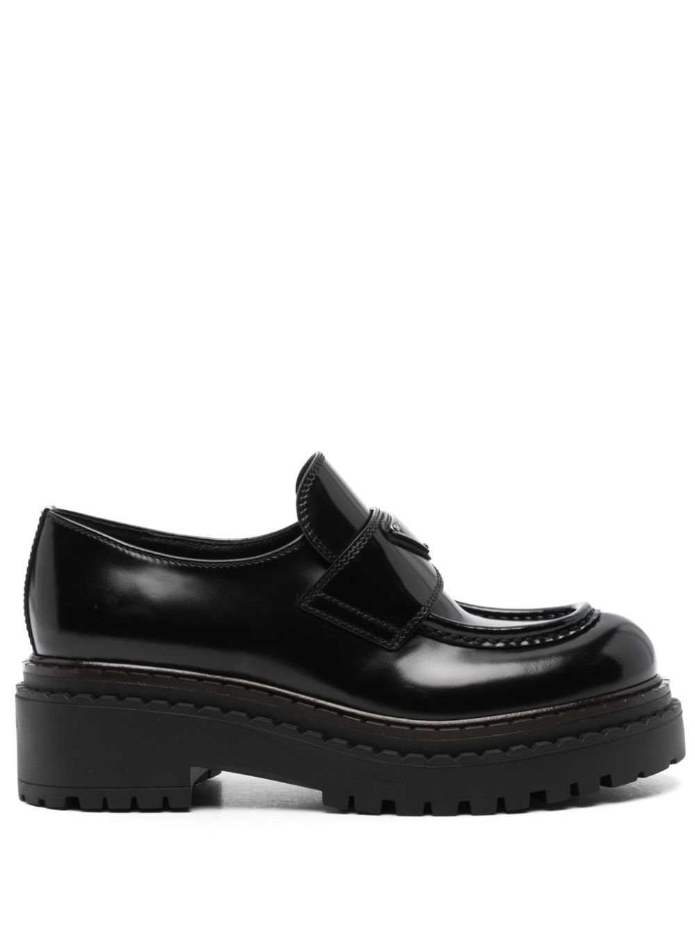 Prada Double Chocolate Patent Leather Loafers Size US 6.5 / IT 36.5 - 1 Thumbnail
