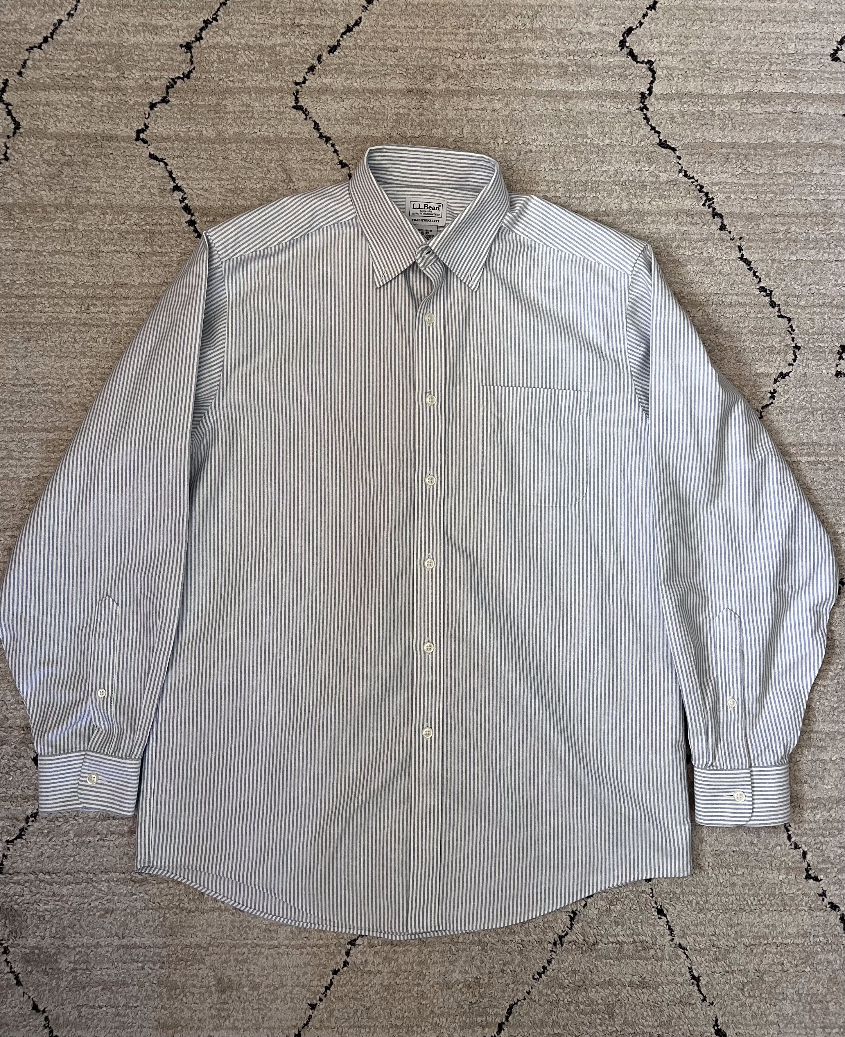 L.L. Bean Vintage LL Bean Striped Dress Shirt Size US M / EU 48-50 / 2 - 1 Thumbnail