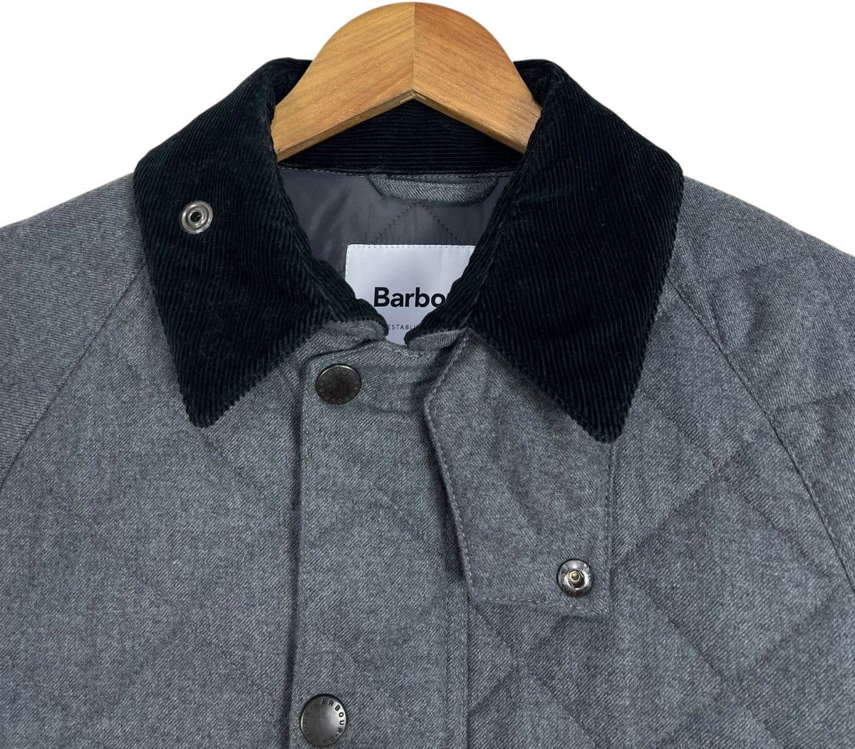 Barbour Barbour Wool Quilted Jacket Grey Corduroy Collar Coat Size US M / EU 48-50 / 2 - 6 Thumbnail