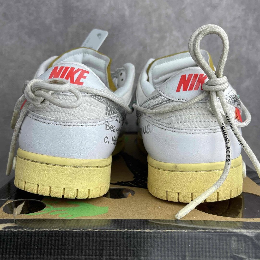 Nike × Off-White Nike Dunk Low x Off-White Lot 01 of 50 DM1602-127 White Rare Size US 9.5 / EU 42-43 - 6 Thumbnail