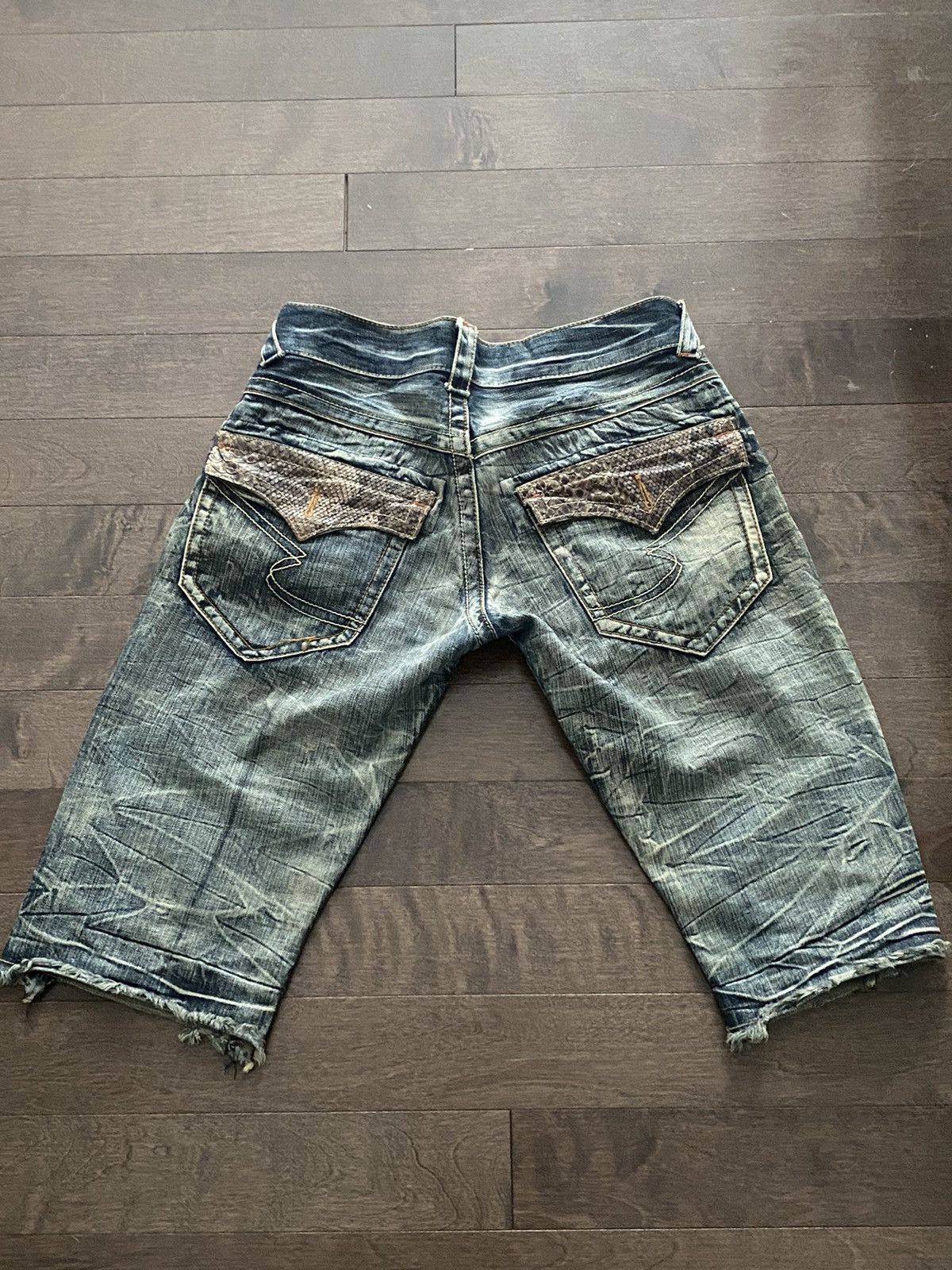 If Six Was Nine Semantic Design denim snakeskin shorts Size US 29 - 1 Thumbnail