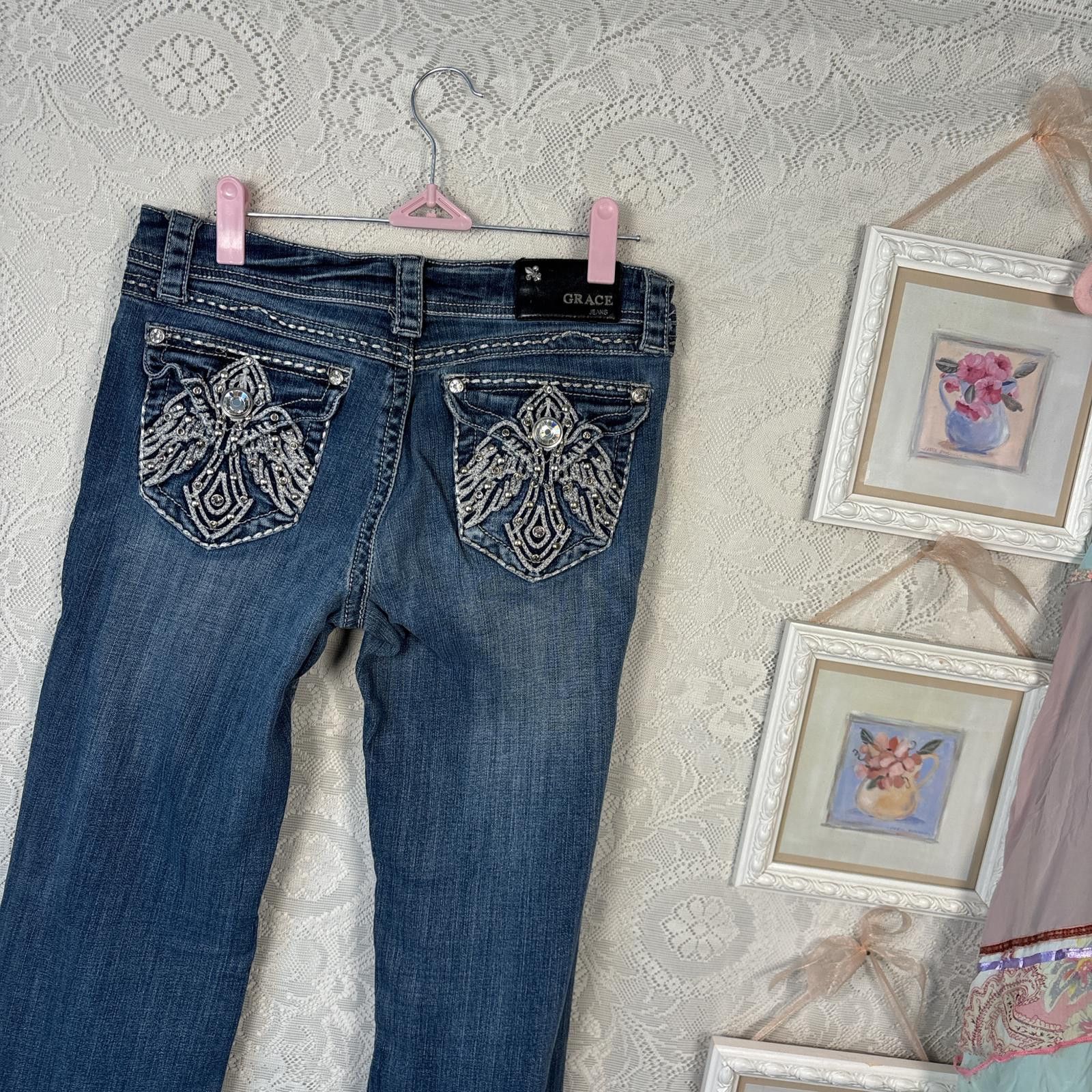 Other y2k miss me inspired embroidered flare jeans Size 28" / US 6 / IT 42 - 1 Thumbnail