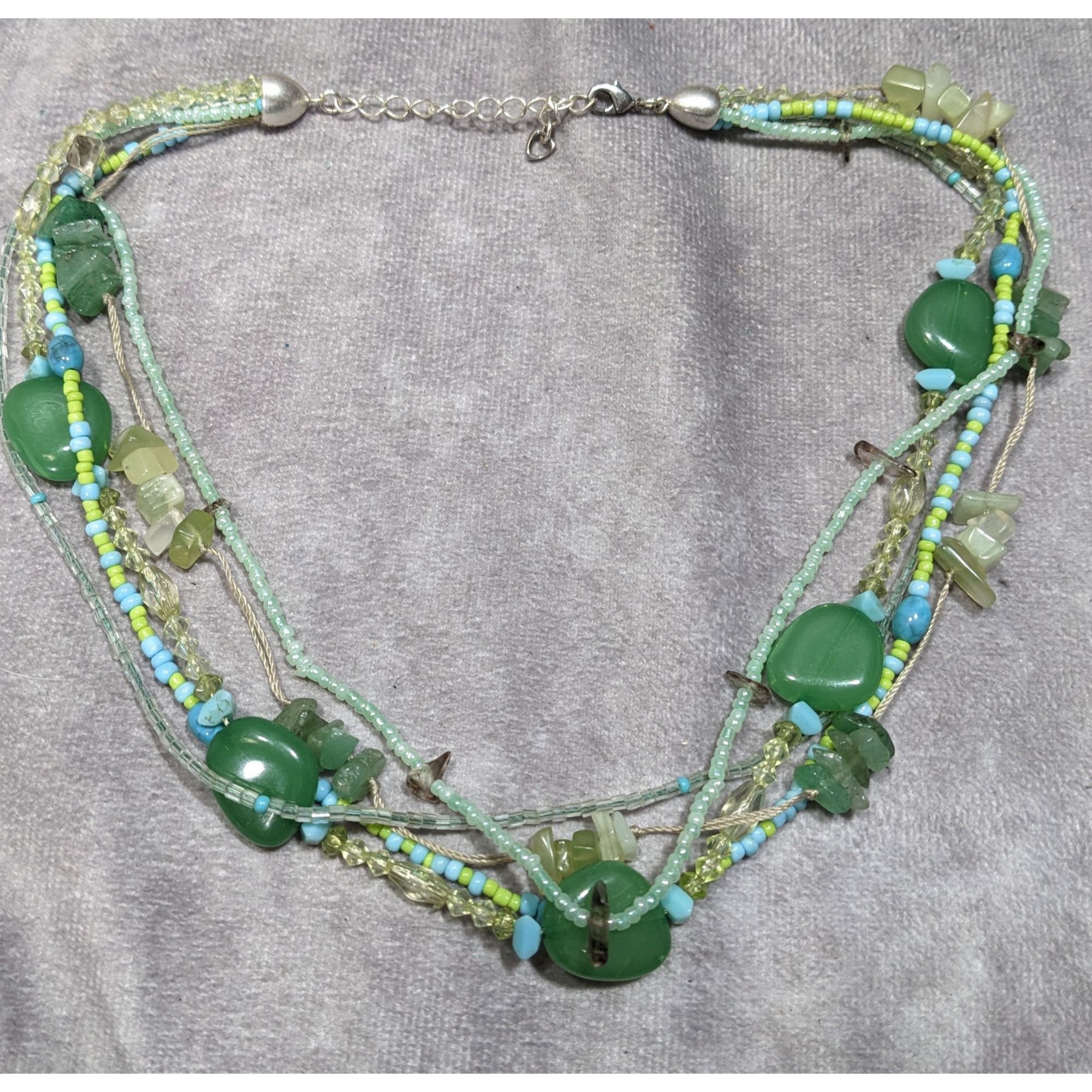 Other Mermaidcore Multi-Strand Green Beaded Necklace With Gemstone Size ONE SIZE - 5 Thumbnail