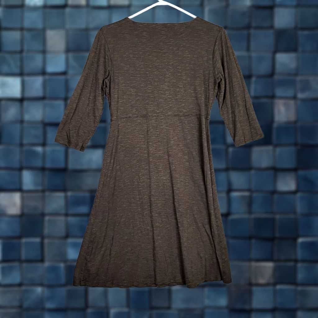 Vintage Horny Toad Women’s Brown V-Neck Elbow Sleeve A-Line Dress Size S Size S / US 4 / IT 40 - 1 Thumbnail