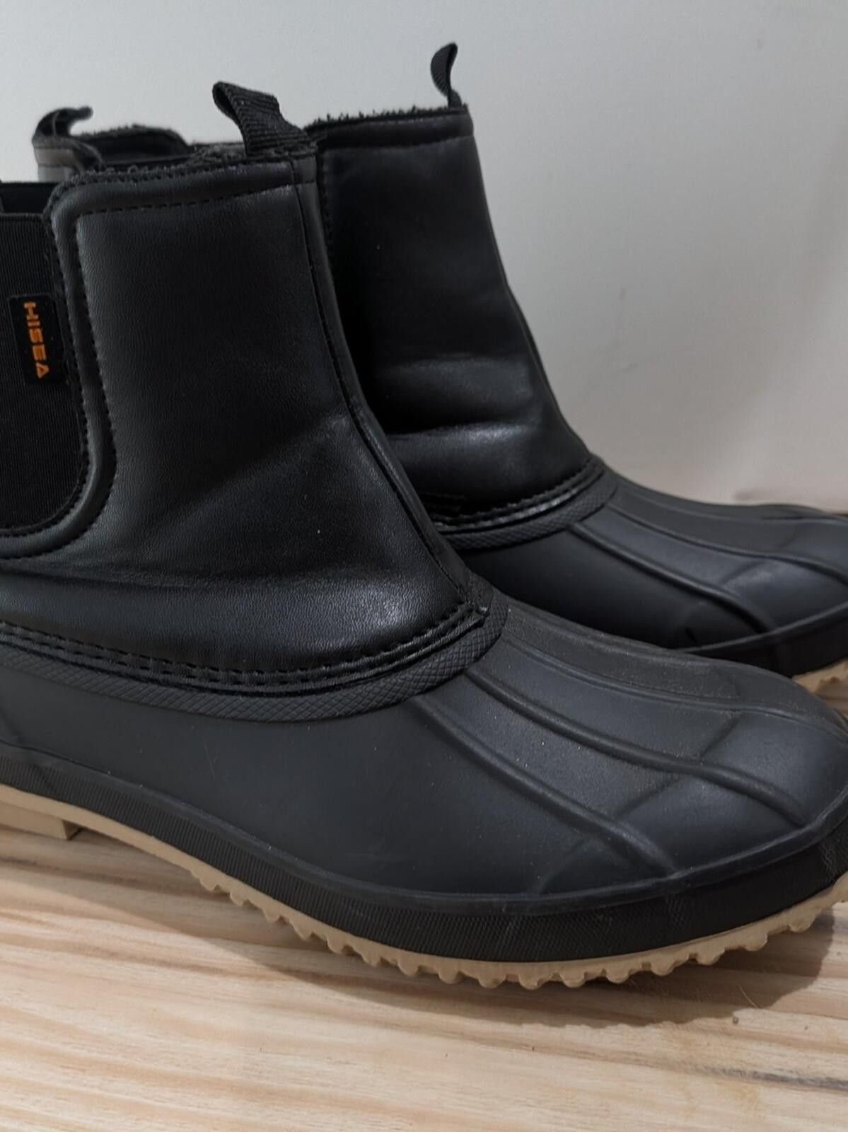 HIDEAWAYS HISEA Black Chelsea-Style Winter Rain Boots Size US 10 / IT 40 - 4 Thumbnail