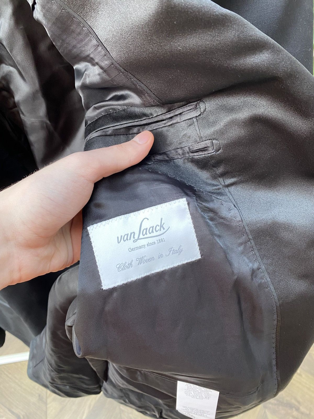 Other Vintage Van Jaack Men's Black Suit Loro Piana Super Size 52R - 7 Thumbnail