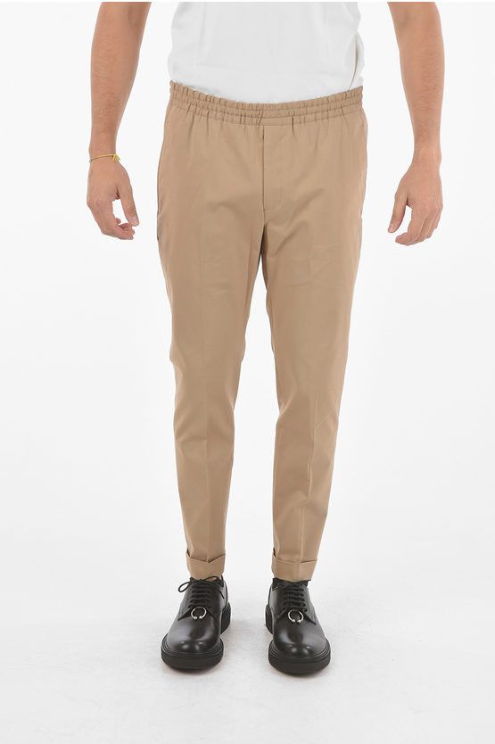 image of Neil Barrett Low Rise Loose Fit 4 Pockets Pants With Drawstring Waist in Beige, Men's (Size 32)