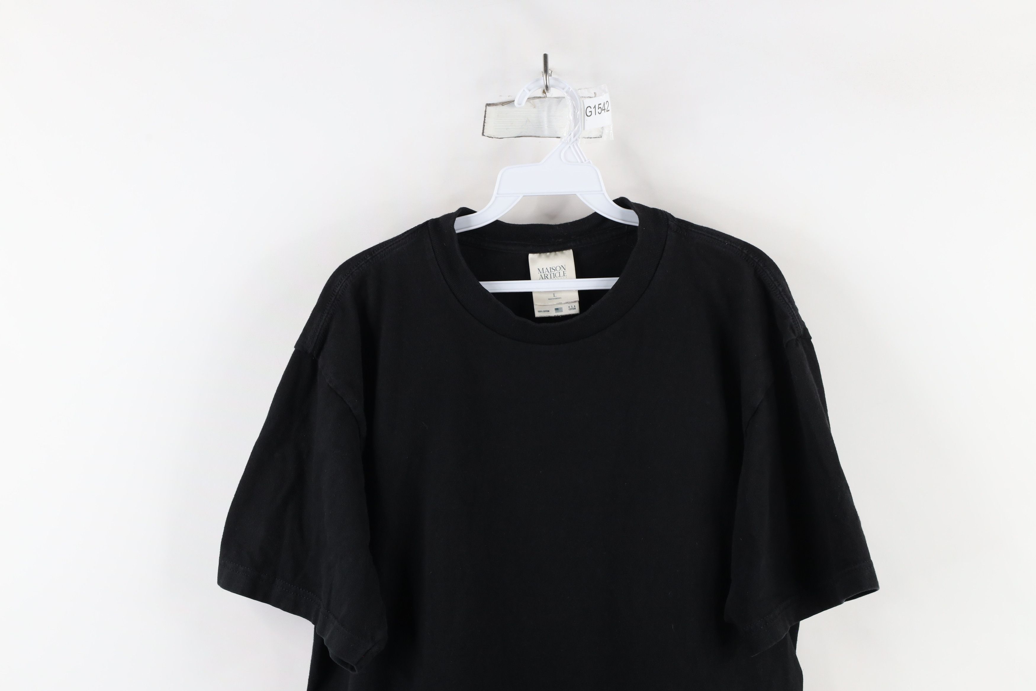 Vintage Vintage 90s Streetwear Heavyweight Cotton T-Shirt Black Size US L / EU 52-54 / 3 - 2 Thumbnail