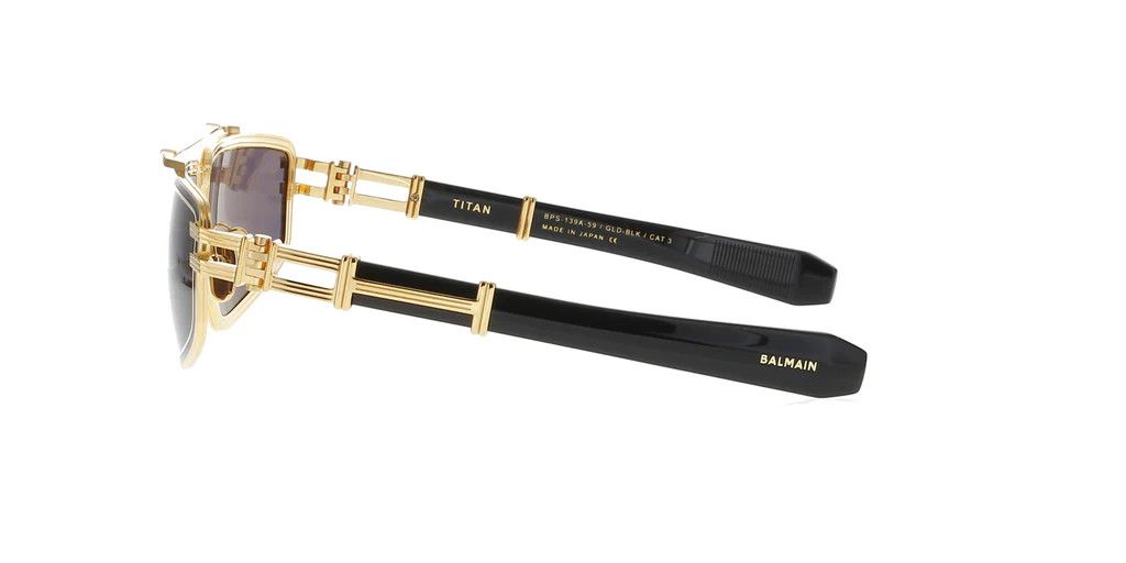 Balmain o1s1wg111025 Size: OS/Rectangle Sunglasses in Black/Grey Size ONE SIZE - 3 Thumbnail