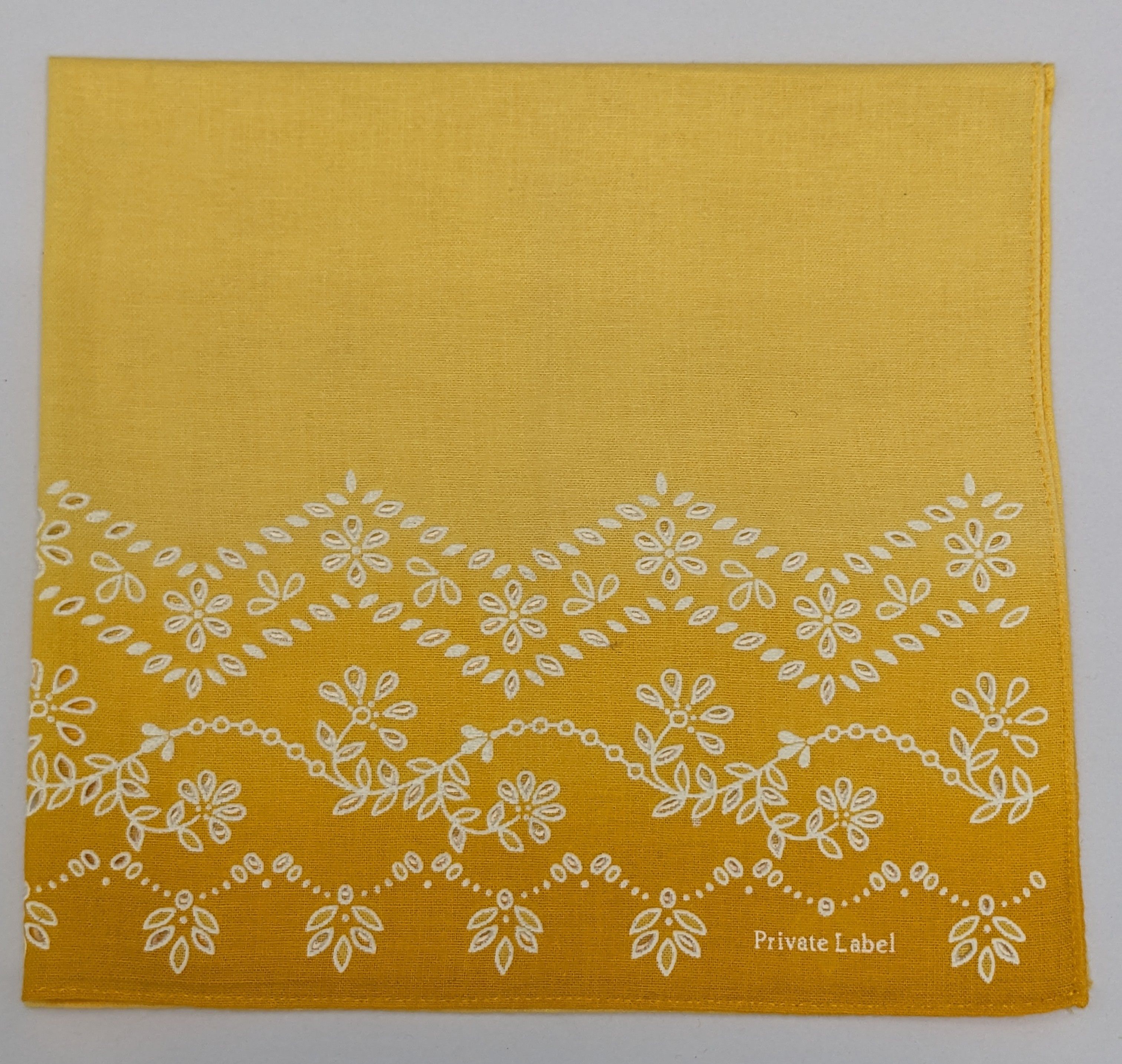 Japanese Brand Vintage Private Label Yellow Ombre Floral Handkerchief Size ONE SIZE - 1 Thumbnail