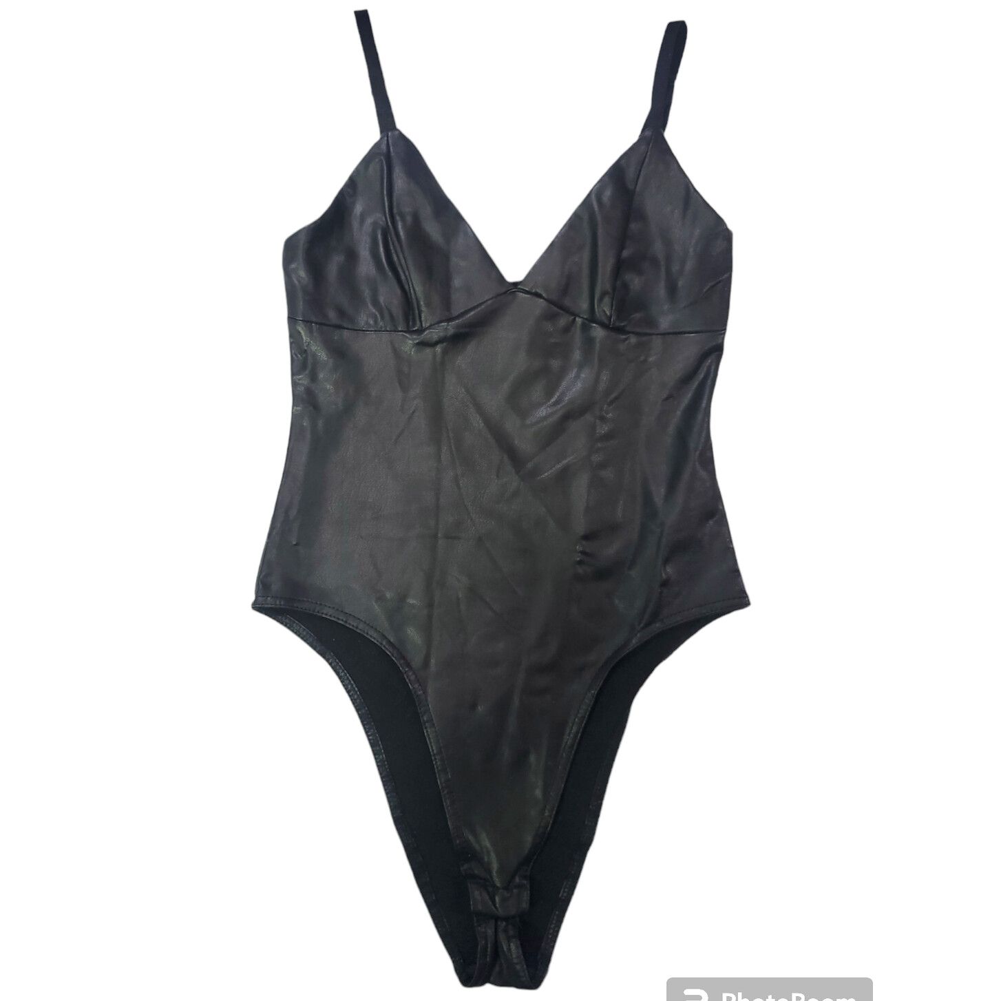 Forever 21 Forever 21 | Black, High Cut, Faux Leather Bodysuit | Size S ...
