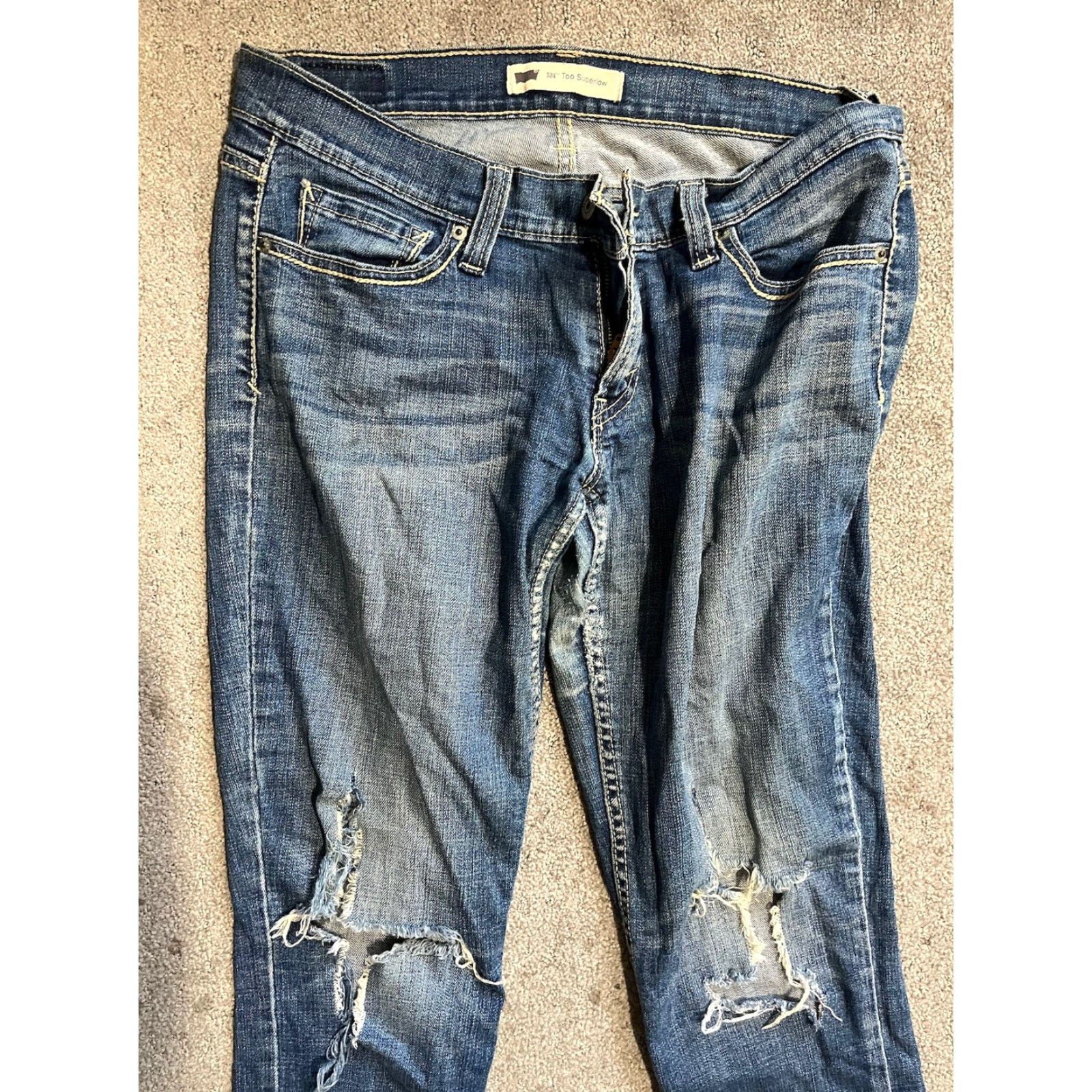 Levi's Levi’s 524 Jeans Womens Regular Jeans 29x32 Blue 90s City Retro Distressed Pockets Denim Cotton Logo Zipper Button Size 30" / US 8 / IT 44 - 4 Thumbnail