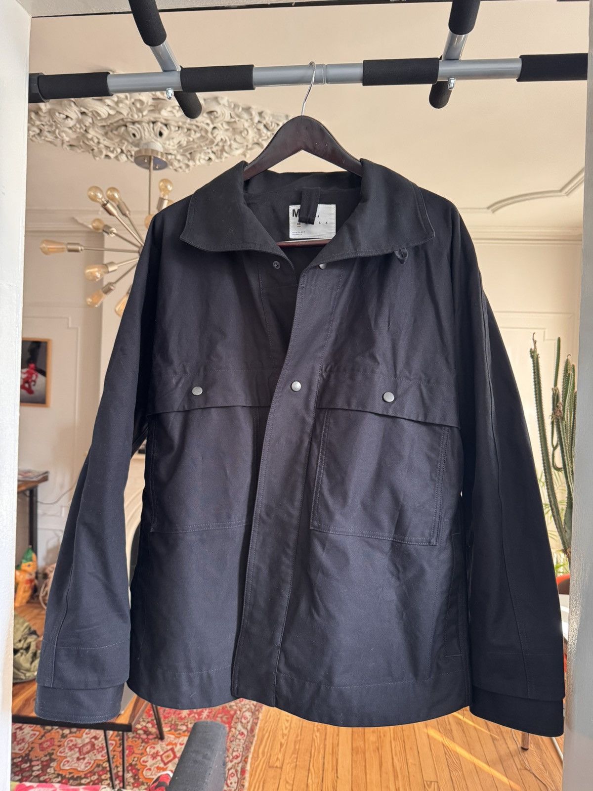 MHL by Margaret Howell Black Cotton Cropped Zip Utility