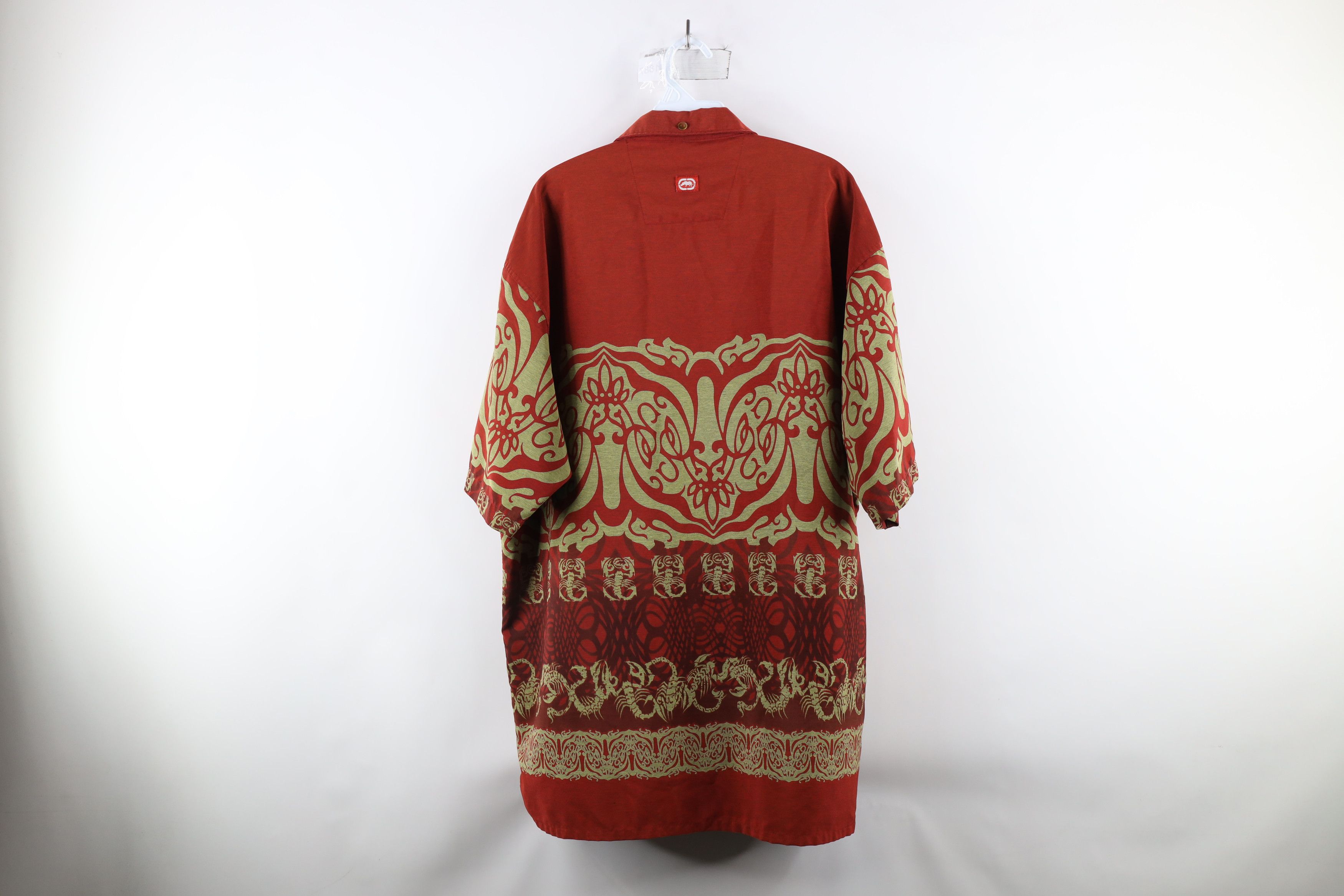 Marc Ecko × Vintage Vintage 90s Marc Ecko Tribal Scorpion Hawaiian Button Shirt Size US XL / EU 56 / 4 - 13 Thumbnail