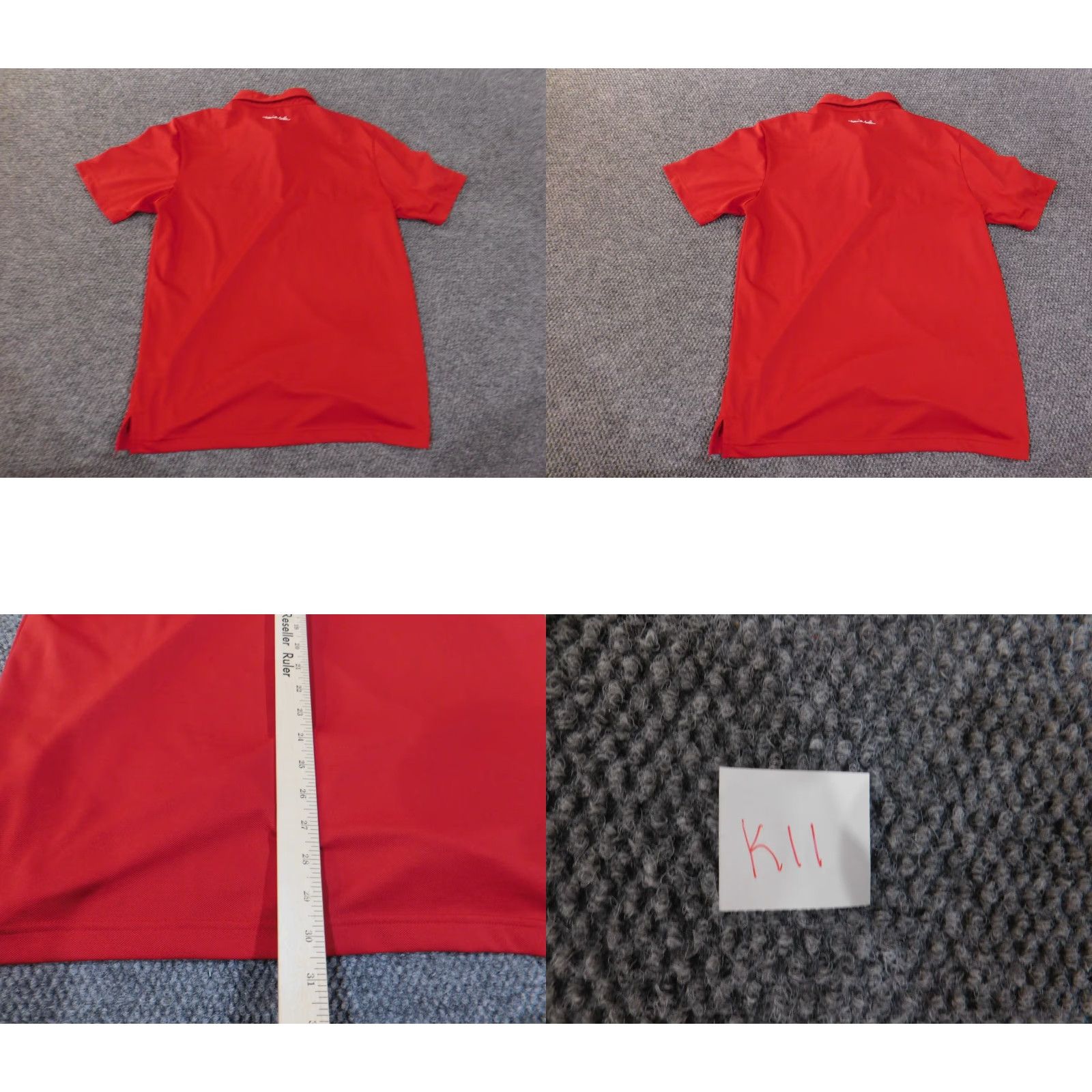 TravisMathew Travis Mathew Polo Mens Medium Red Stretch Geometric Golf Classic Shirt Size US M / EU 48-50 / 2 - 8 Thumbnail