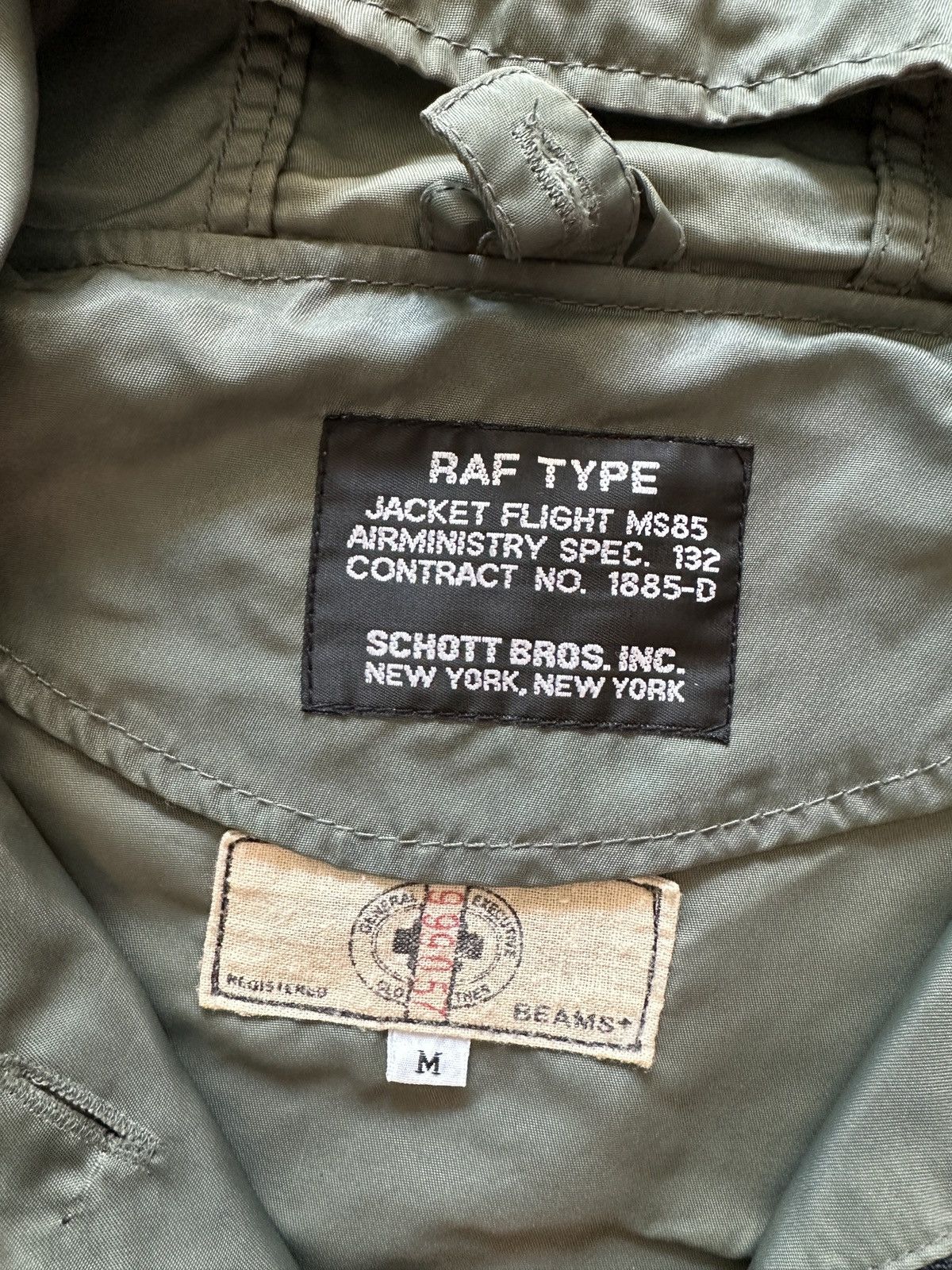 Schott Schott x BEAMS RAF Type Flight Jacket Olive Parka Size US M / EU 48-50 / 2 - 2 Thumbnail