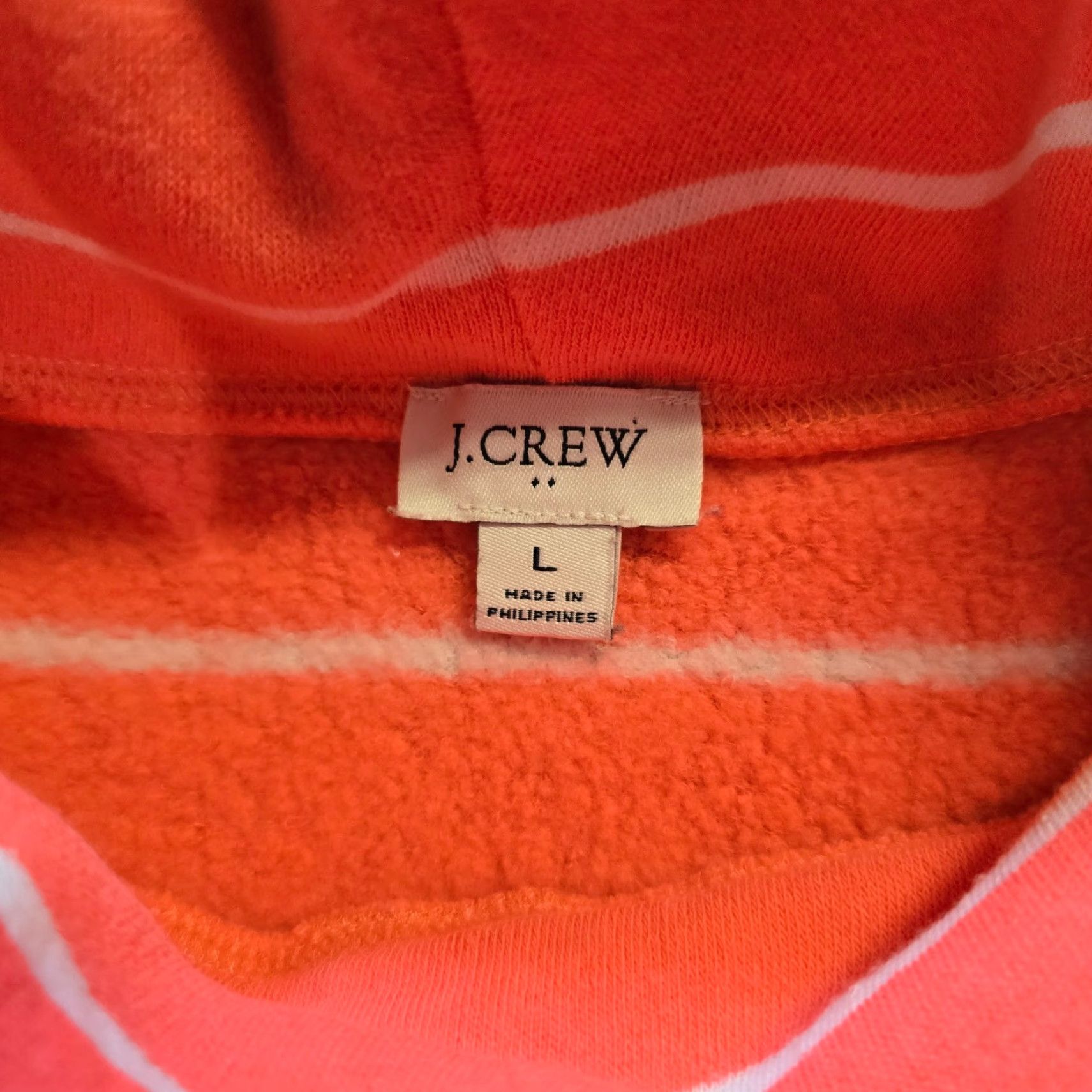 J.Crew J.CREW Sweater Womens Size L Orange Striped Turtleneck Long Sleeve Casual Pullover Knit Cotton Size L / US 10 / IT 46 - 4 Thumbnail