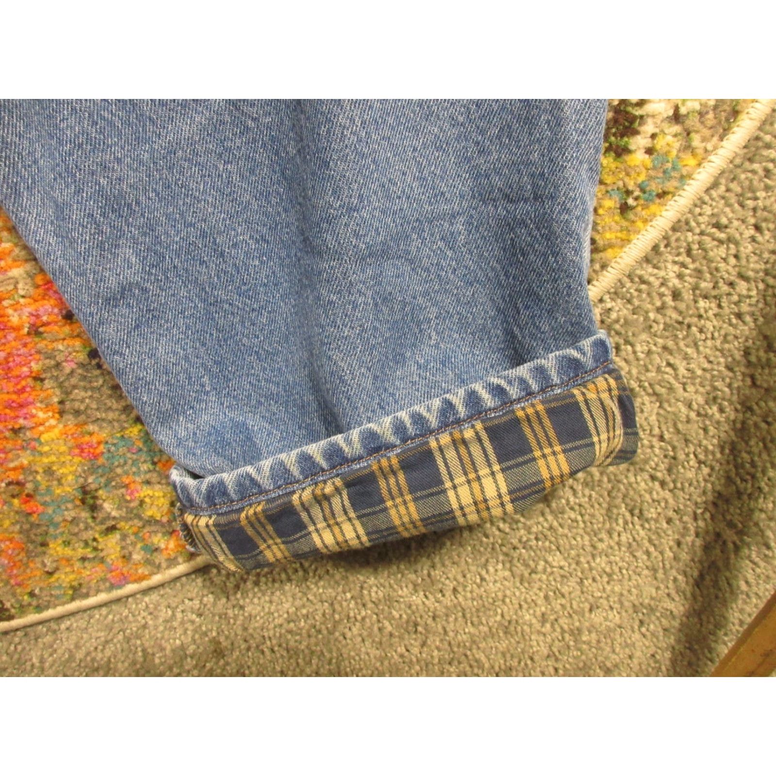 Vintage LL Bean Jeans Mens 36x30 Straight Classic Fit Denim Thermal Lined 5-Pocket Blue Natural USA Outdoor Casual Size US 36 / EU 52 - 6 Thumbnail