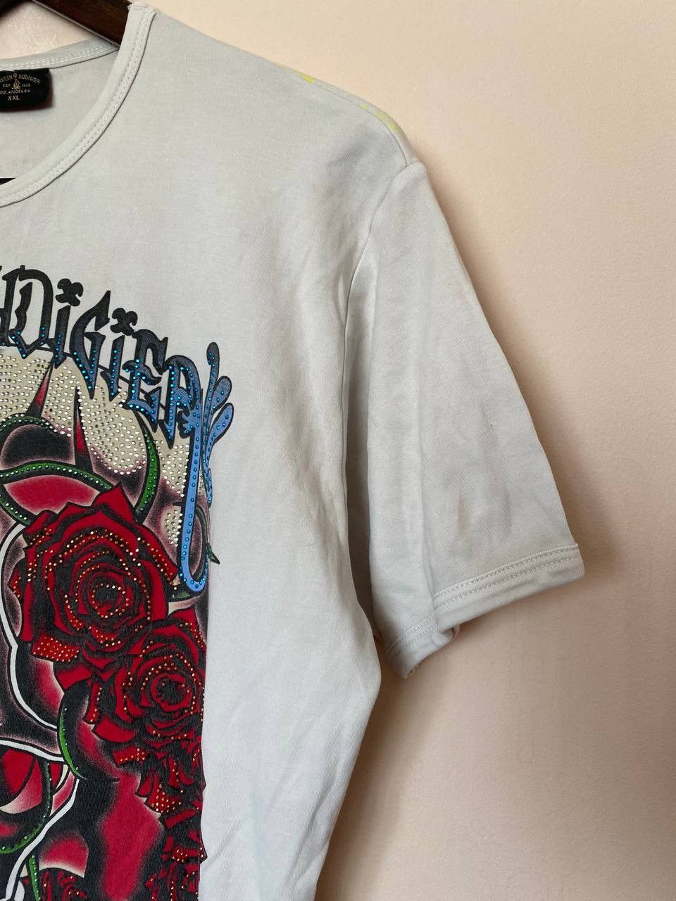 Christian Audigier Vintage Rare Christian Audigier Ed Hardy White Skull Rose Size US XXL / EU 58 / 5 - 6 Thumbnail