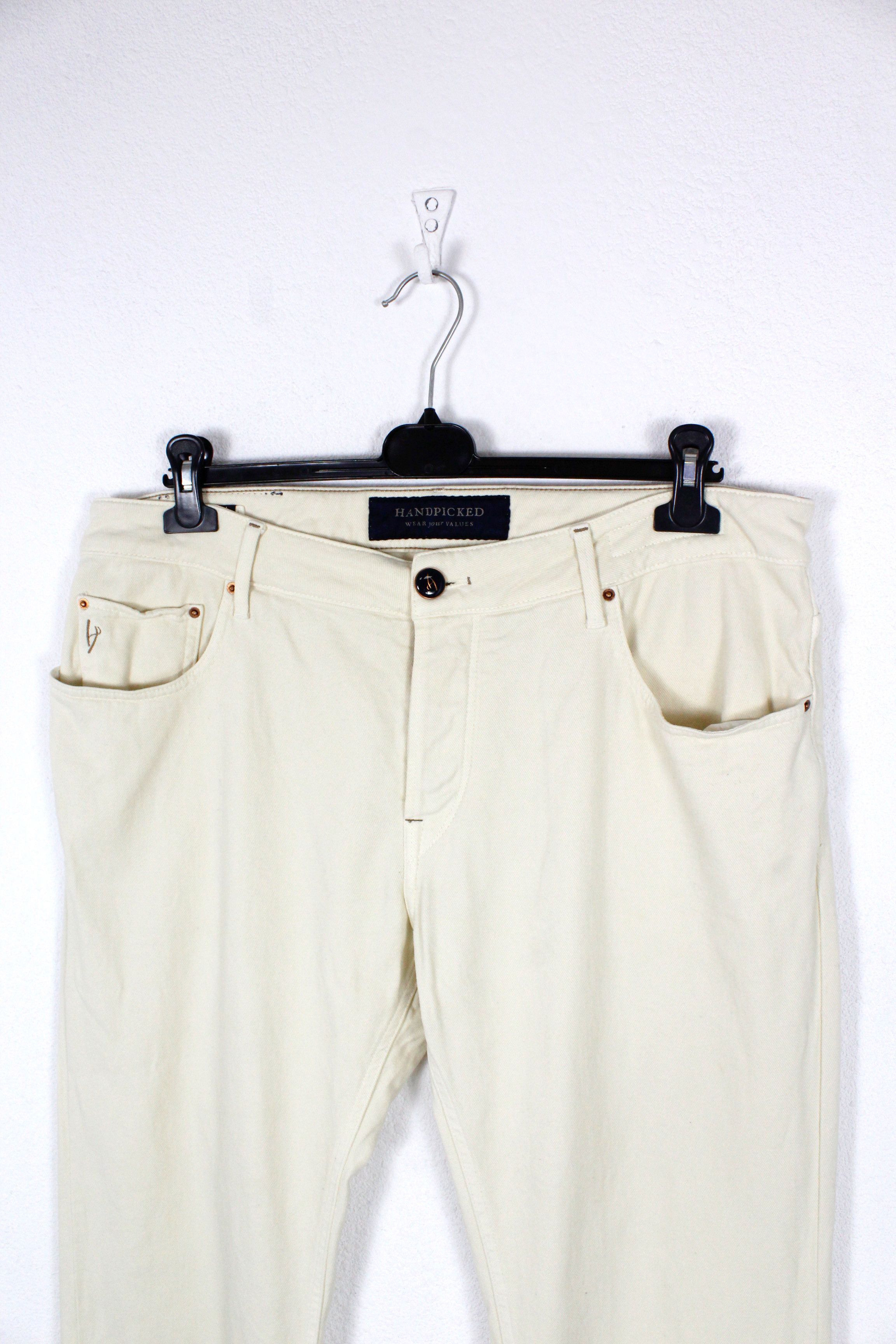 Designer Mens Handpicked Beige Ravello Pants 38 Size US 38 / EU 54 - 2 Thumbnail