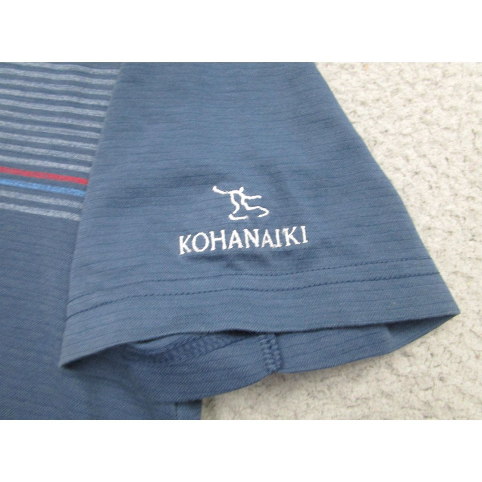 TravisMathew TravisMathew Shirt Mens Large Blue Kohanaiki Palm Stripe Golf Performance Size US L / EU 52-54 / 3 - 3 Thumbnail