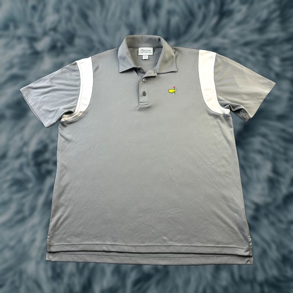 Vintage Masters Polo Shirt Mens Large Gray Augusta National Performance Golf Size US L / EU 52-54 / 3 - 1 Thumbnail